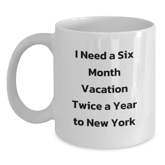 Funny New York Gifts for Coworkers - Send Gifts from Friends to Friends - New York White Coffee Mug, 11oz or 15oz Capacity, Ceramic, Microwave and Dishwasher Safe - Main