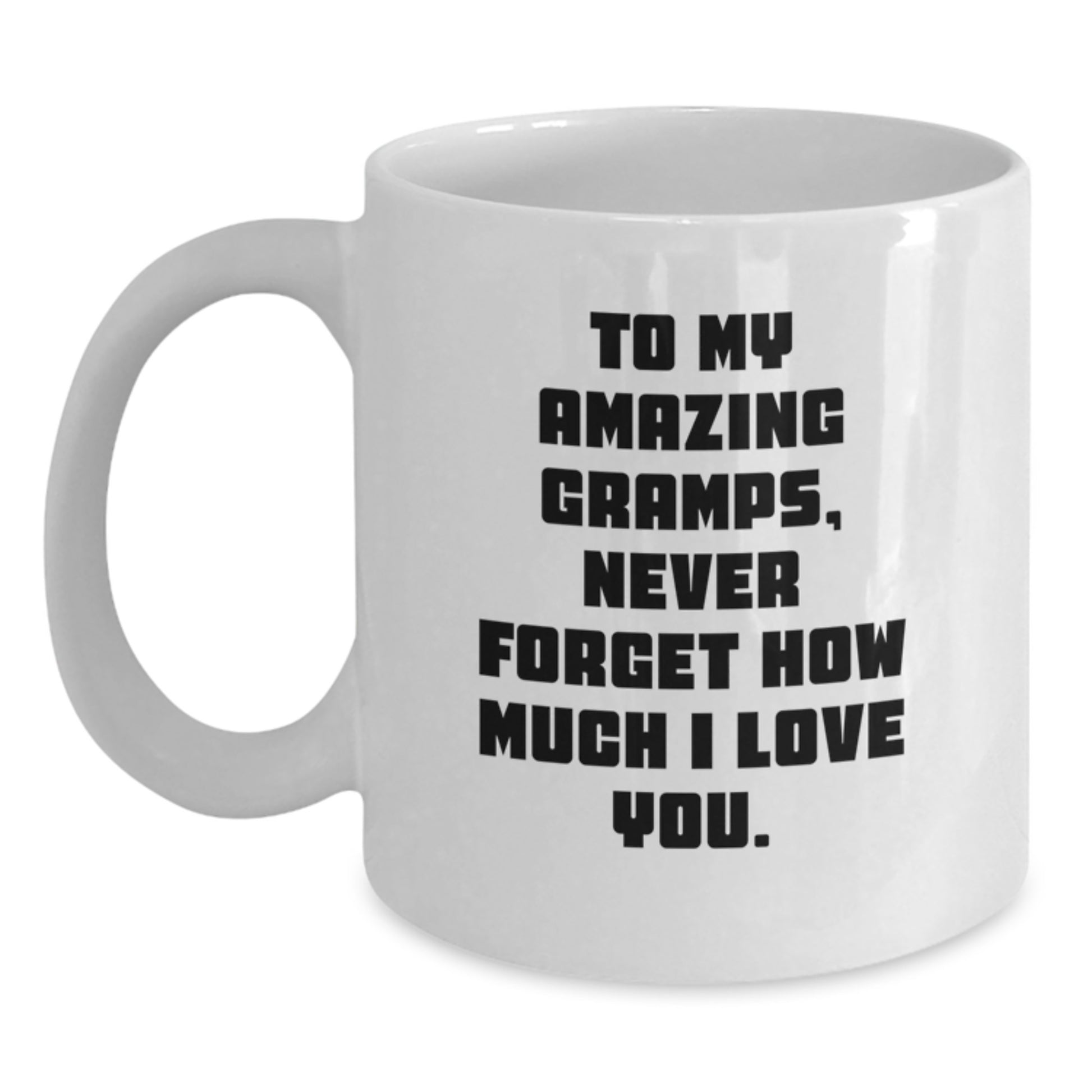 Funny Gramps Gifts from Family for Christmas Unique White Coffee Mugs 'To My Amazing Gramps' - Main
