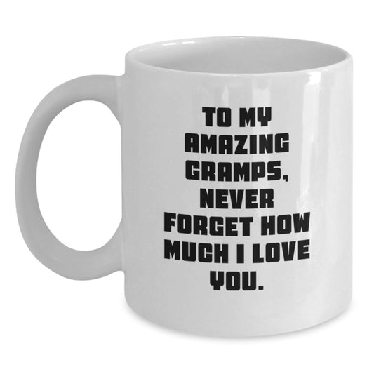 Funny Gramps Gifts from Family for Christmas Unique White Coffee Mugs 'To My Amazing Gramps' - Main