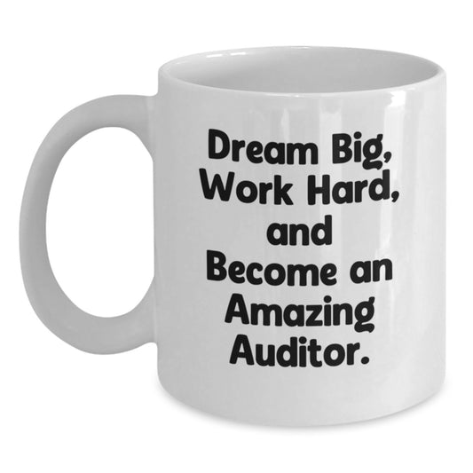 Auditor Gifts from Friends, Funny Quote Graduation Unique Gifts for Auditor, White Coffee Mug for Men and Women - Main