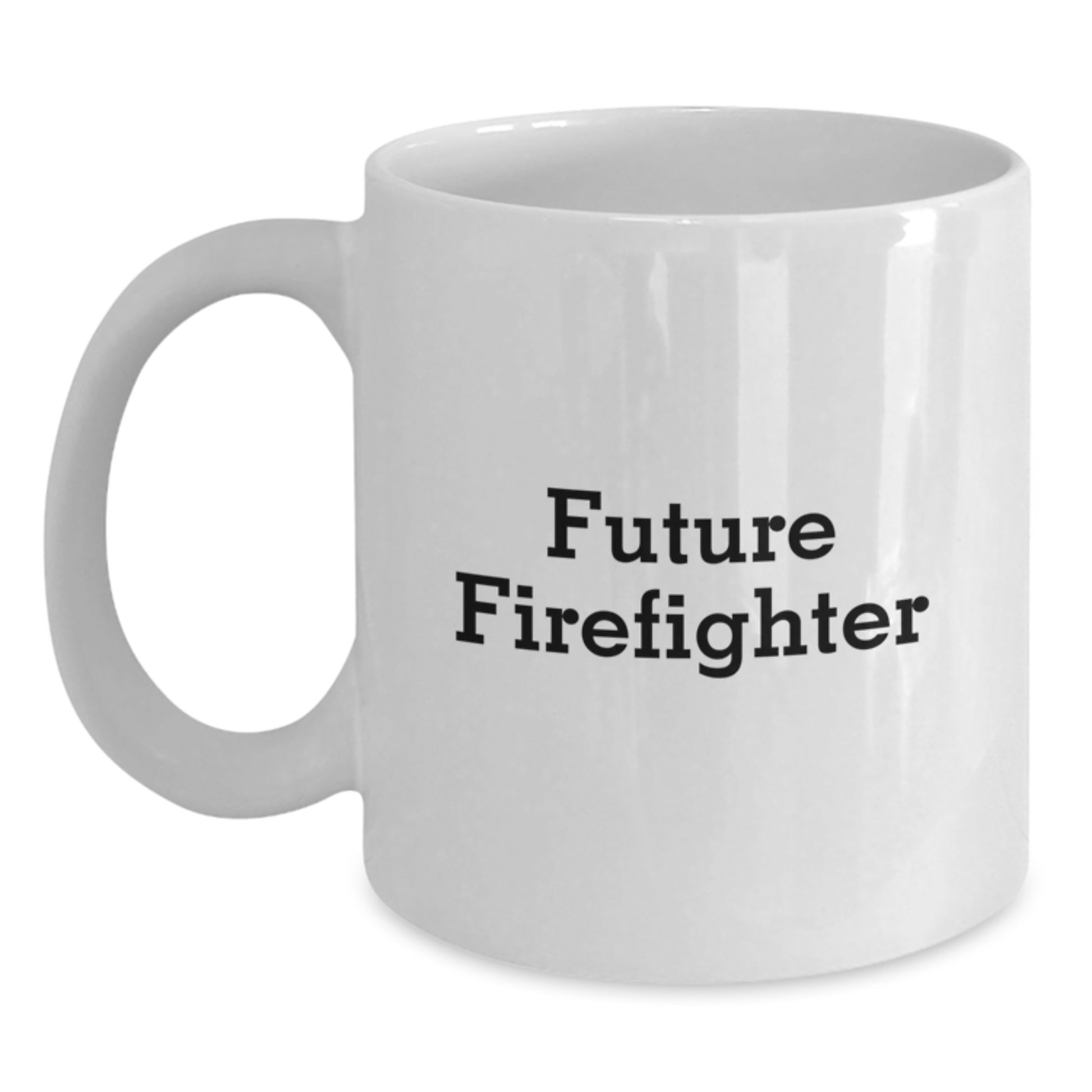 Funny Future Firefighter Gifts from Family to Firefighter Men, Graduation Unique White Coffee Mug - Main