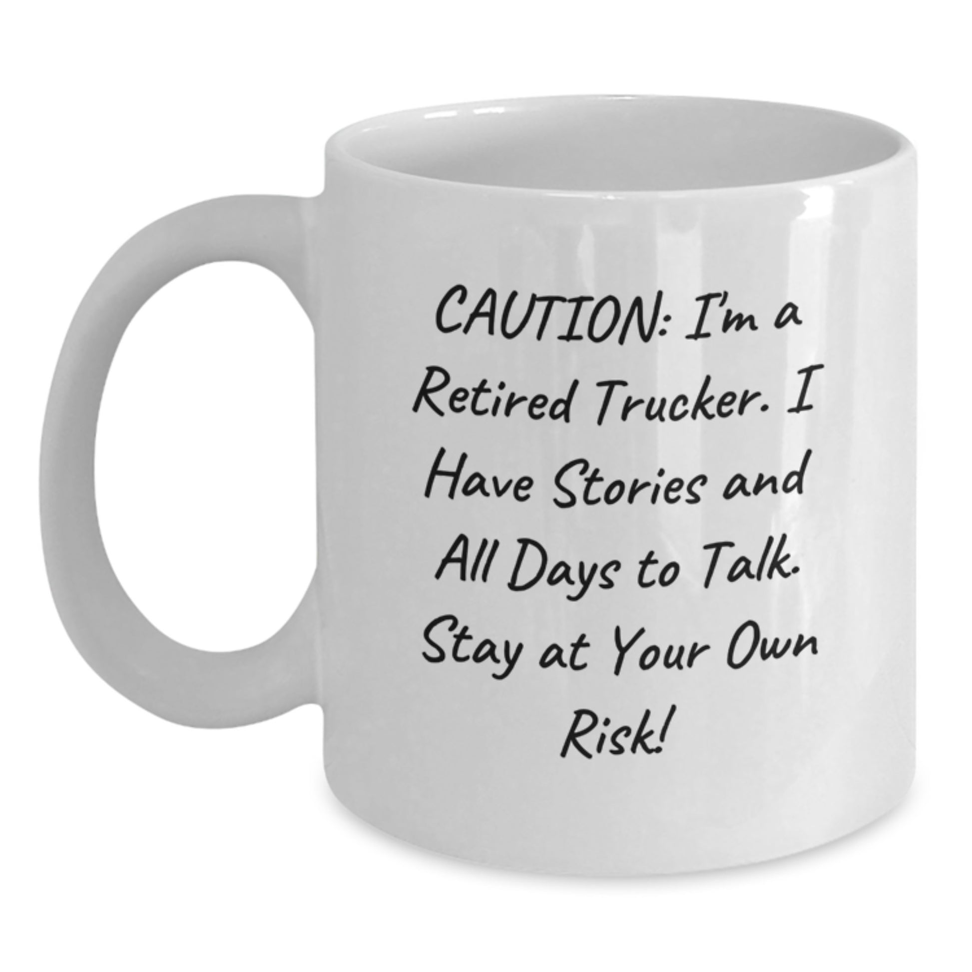Funny Trucker White Coffee Mug Gifts from Friends for Trucker Christmas Unique Presents - Main