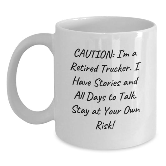Funny Trucker White Coffee Mug Gifts from Friends for Trucker Christmas Unique Presents - Main
