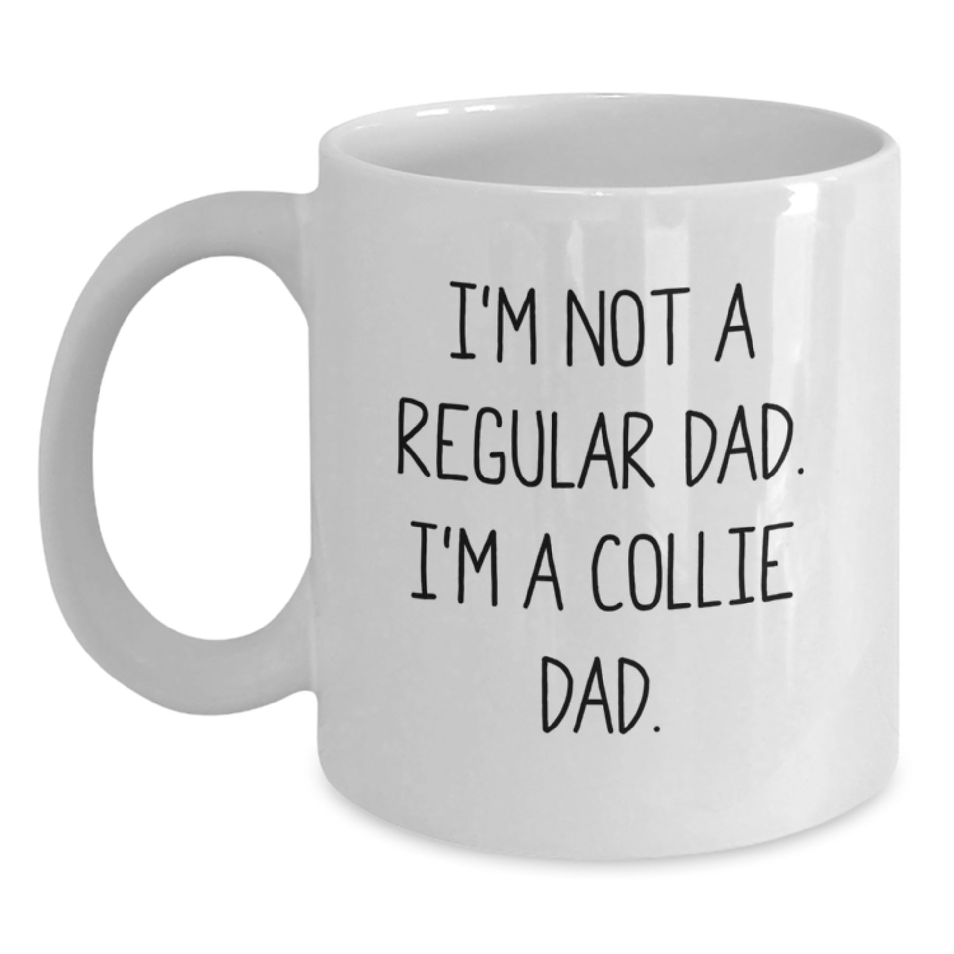 Funny Collie Dog Dad Gifts from Men to Family Members for Christmas Unique Present Ideas Collie Dad White Coffee Mug - Main