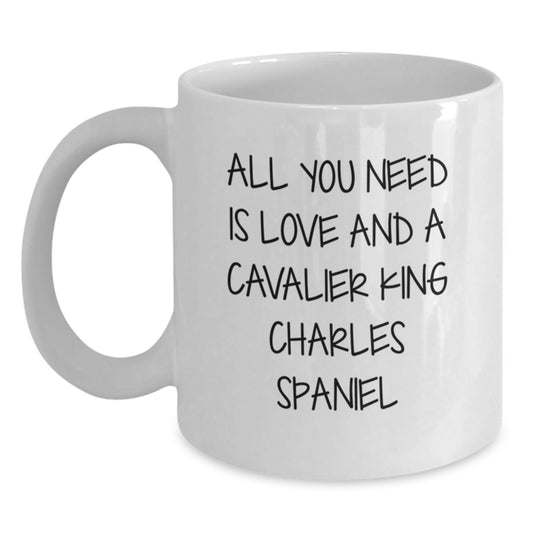 Cavalier King Charles Spaniel Dog Lover Gifts from Men to Friends, Funny White Coffee Mug for Christmas Unique Presents - Main