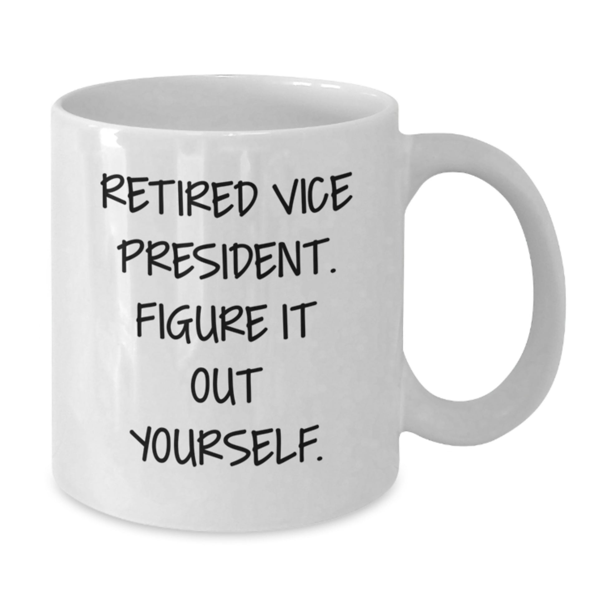 Funny Vice President Gifts for Men, White Coffee Mug, 'Retired Vice President. Figure It Out Yourself.' Christmas Unique Presents from Coworkers - Additional