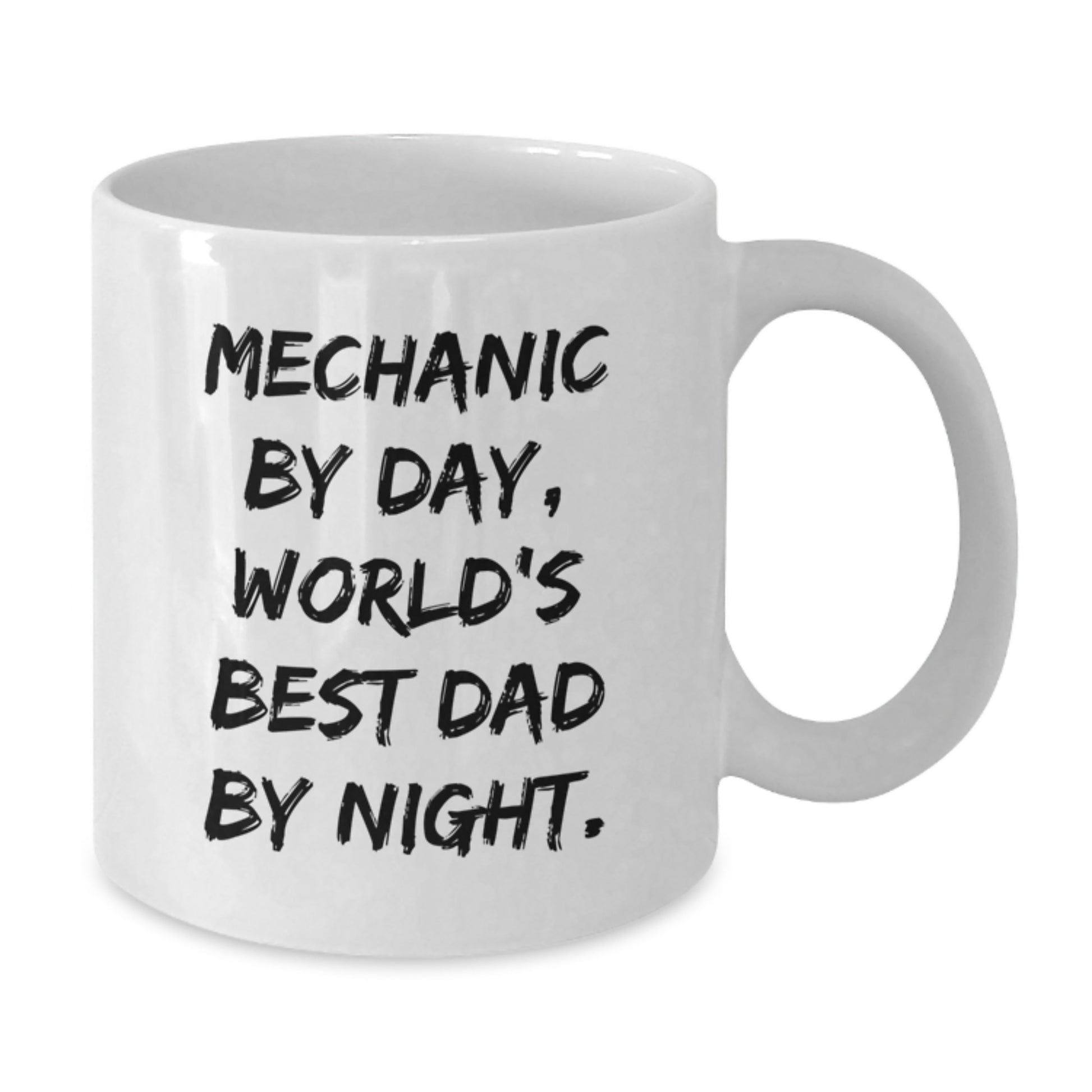 Funny Mechanic Gifts for Mechanic Lovers, White Coffee Mug for Graduation, 'Mechanic By Day, World's Best Dad By Night' Quote - Additional