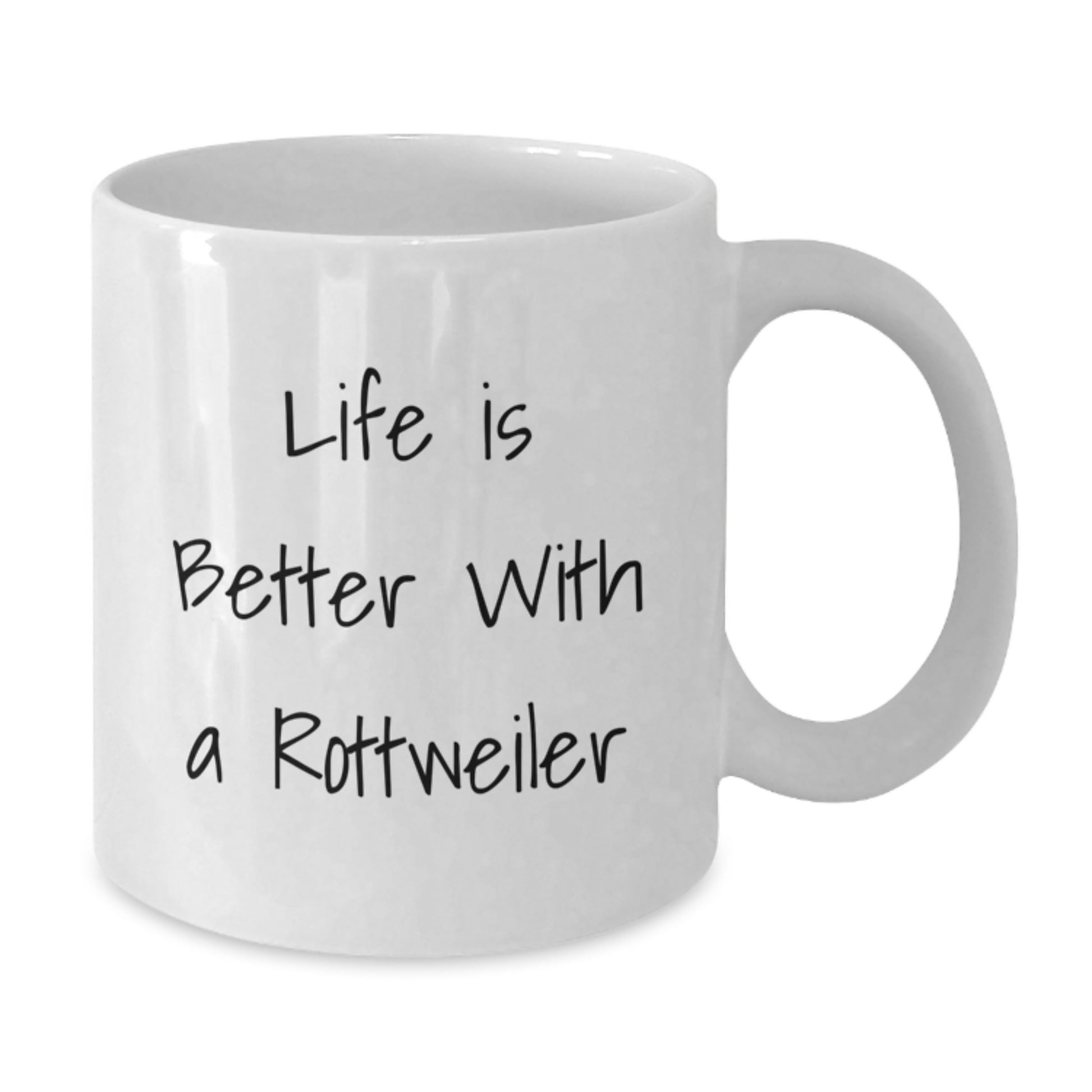 Funny Rottweiler Dog Lover Gifts from Friends, Birthday Unique Mugs for Men, Women, Family, White Coffee Mug, Life Is Better With A Rottweiler - Additional