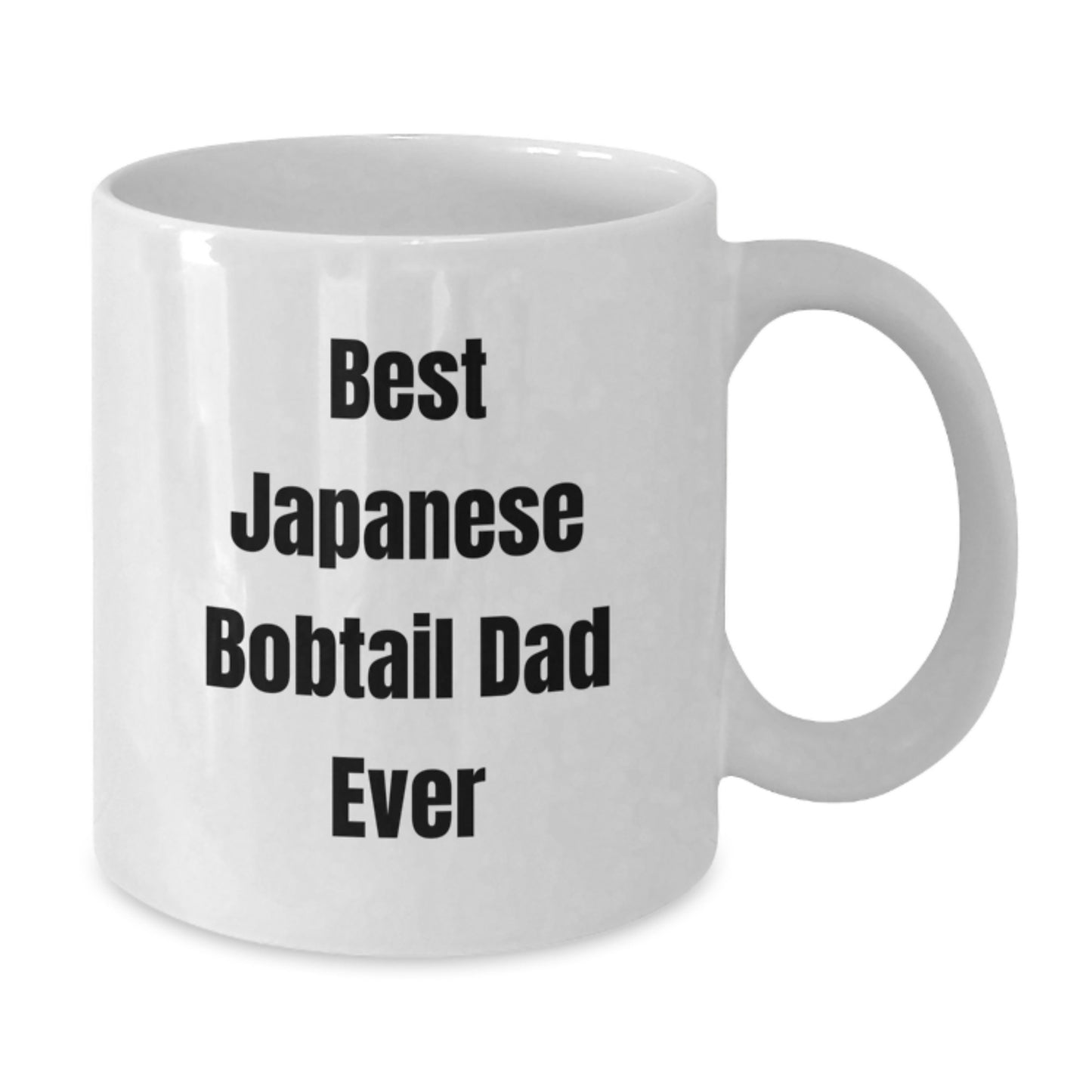 Funny Japanese Bobtail Cat Dad Ever White Coffee Mug Gifts from Men to Japanese Bobtail Cat Lovers on Graduation - Additional