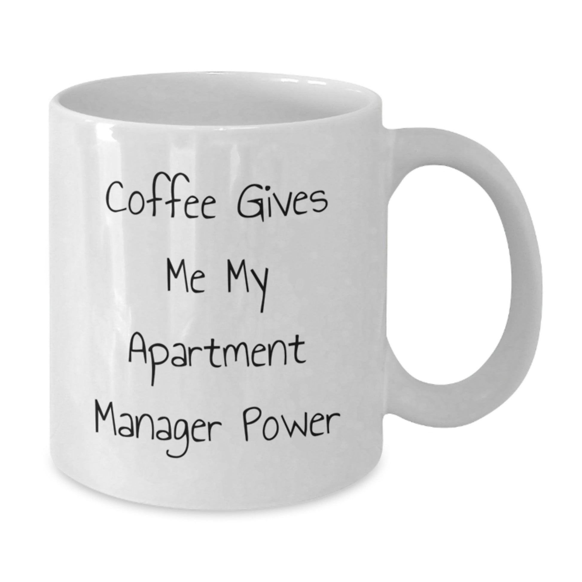 Apartment Manager Gifts, Funny White Coffee Mug, 'Coffee Gives Me My Power', Unique Christmas Unique Gifts from Friends to Apartment Managers - Additional