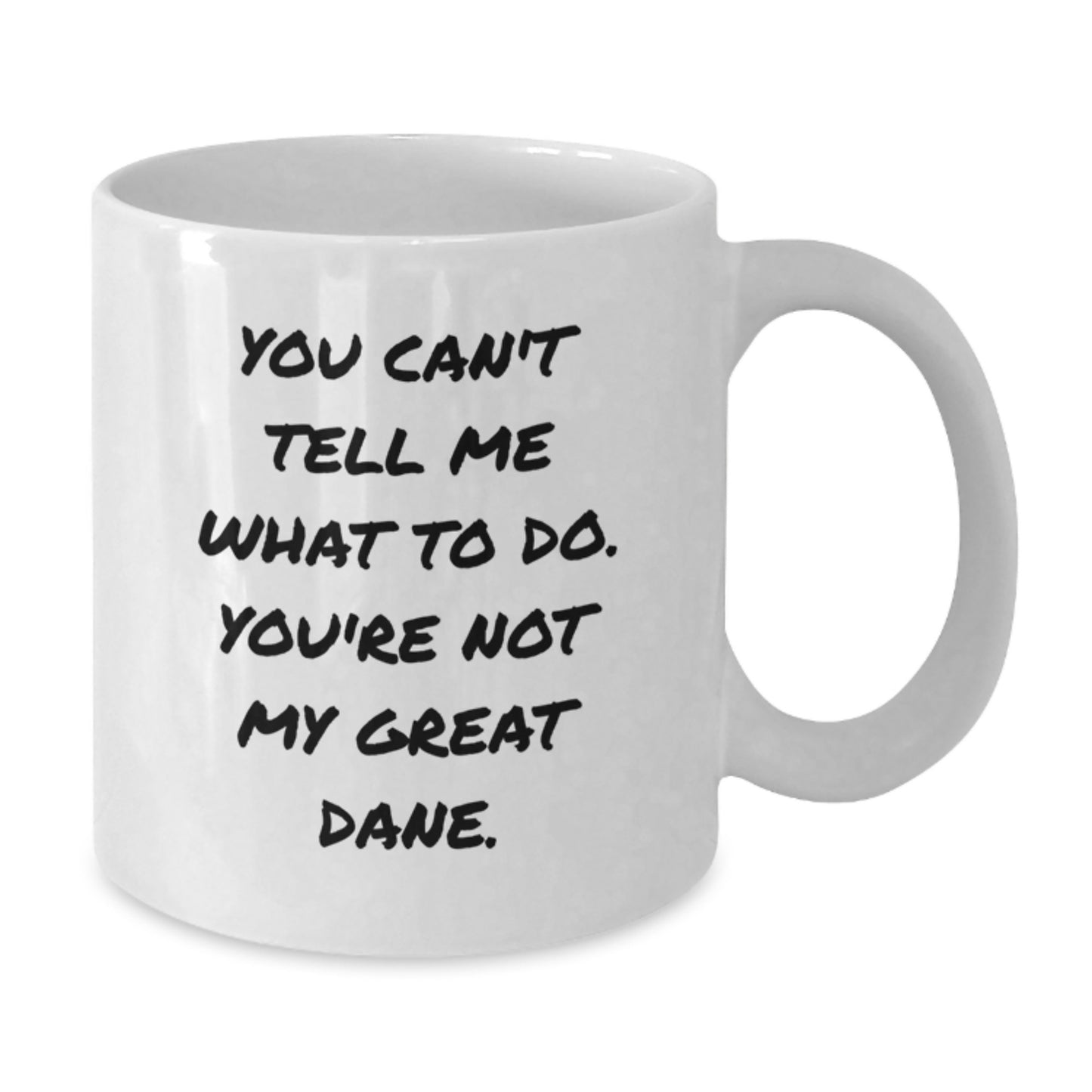 Funny Great Dane Dog Lovers Gifts from Friends and Family, Birthday Unique White Coffee Mug, 'You Can't Tell Me What To Do. You're Not My Great Dane.' - Additional