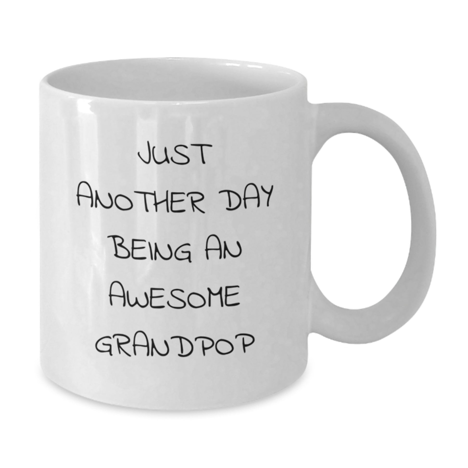 Funny Grandpop Gifts - White Coffee Mug, 'Just Another Day Being An Awesome Grandpop' - Gifts from Family, Perfect for Birthday - Additional