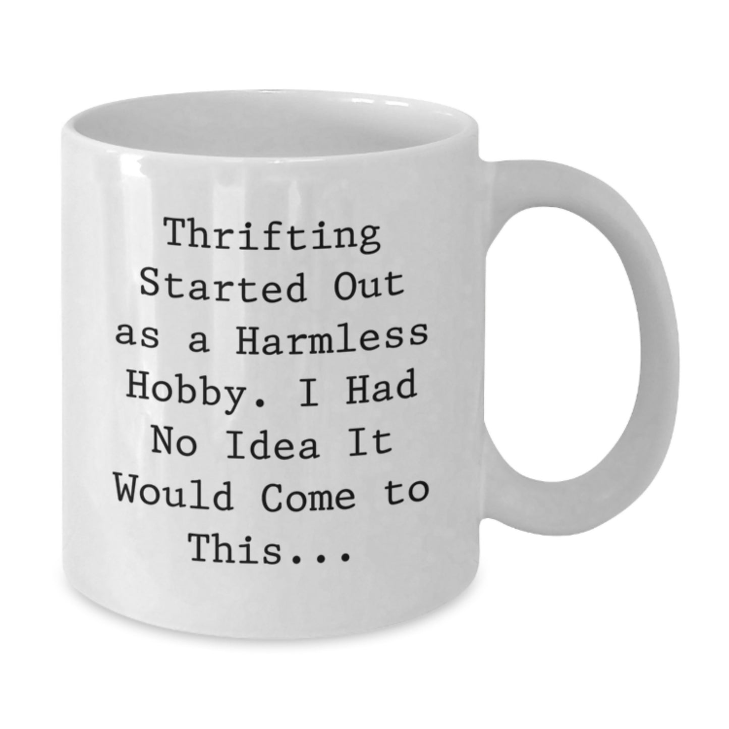 Thrifting Enthusiast Gifts, Christmas Unique Thrifting Mugs, Funny Quote Thrifting Lover Mug, Gifts from Men to Women for Thrifting Friends, White Coffee Mug with Humorous Quote. - Additional