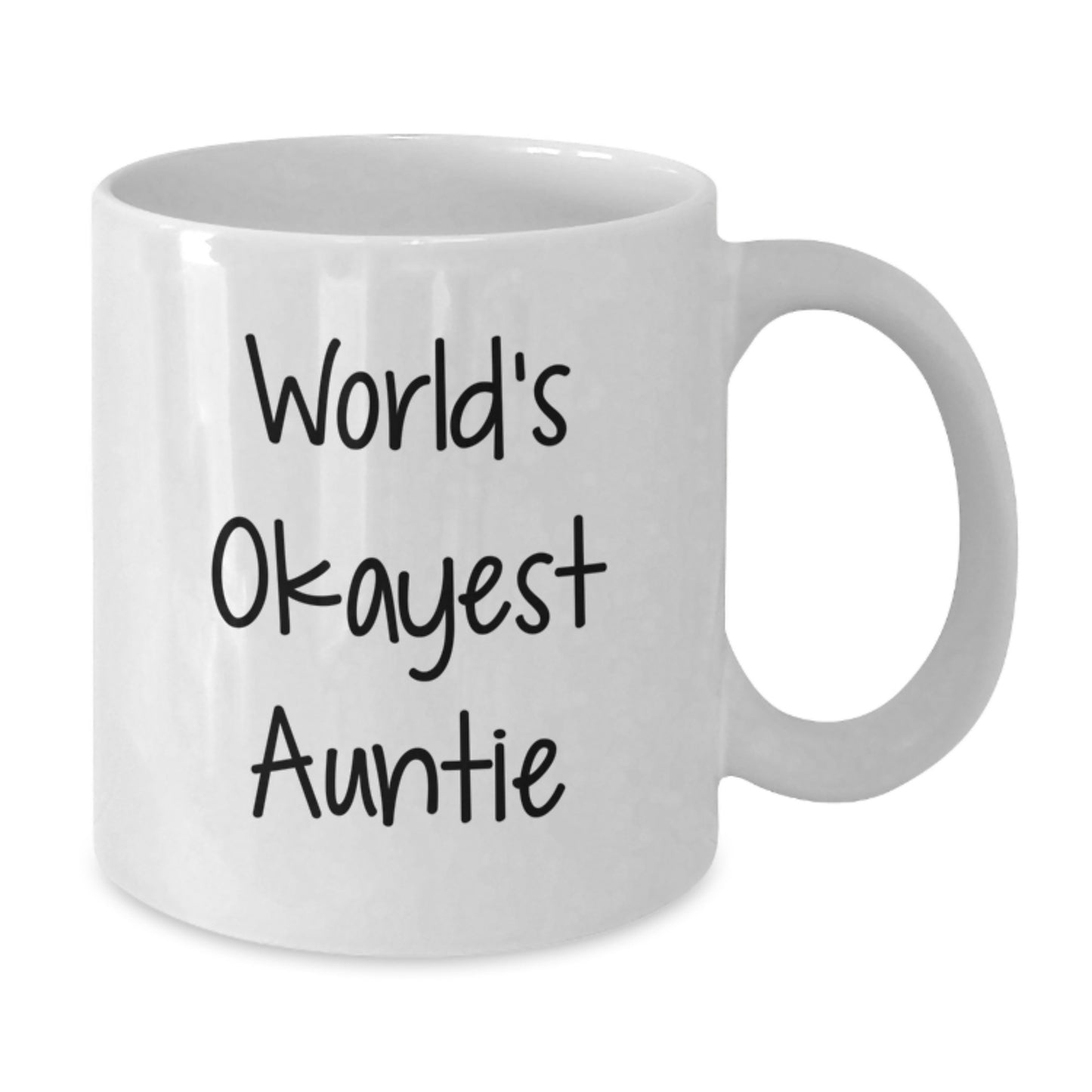 Funny Auntie Gifts from Family, Unique White Coffee Mug, Okayest Auntie Quote, Perfect for Aunties, Christmas Unique Gifts for Aunties - Additional