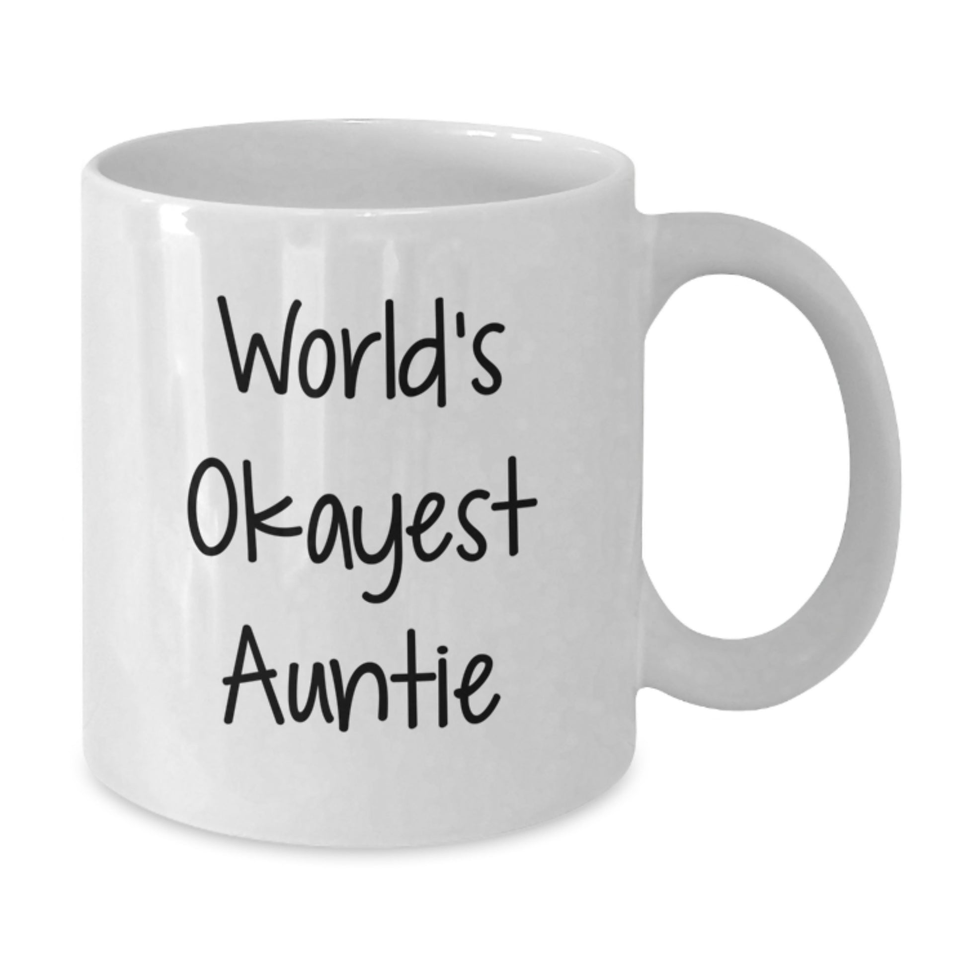 Funny Auntie Gifts from Family, Unique White Coffee Mug, Okayest Auntie Quote, Perfect for Aunties, Christmas Unique Gifts for Aunties - Additional