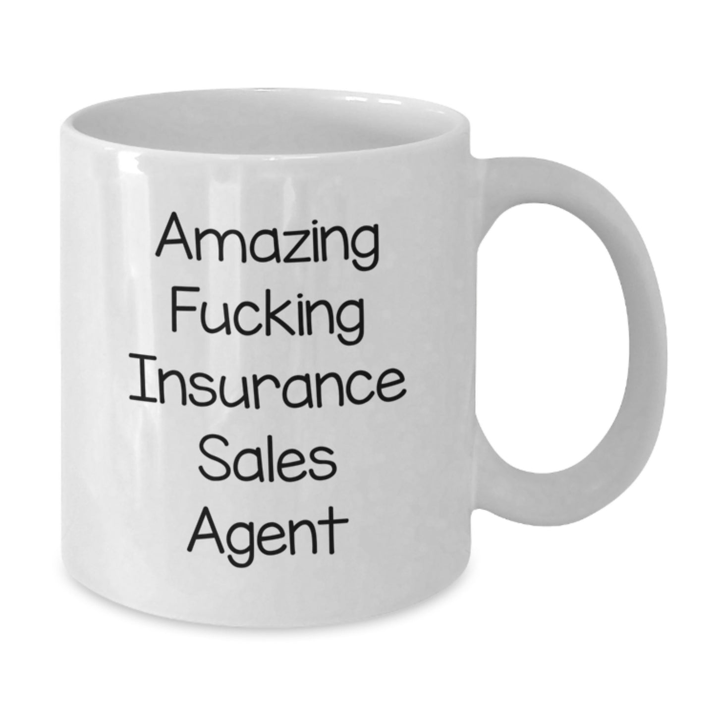 Funny Insurance Sales Agent Gifts for Men, White Coffee Mug with Amazing F--king Insurance Sales Agent Quote, Unique Christmas Unique Gifts from Friends to Coworkers - Additional