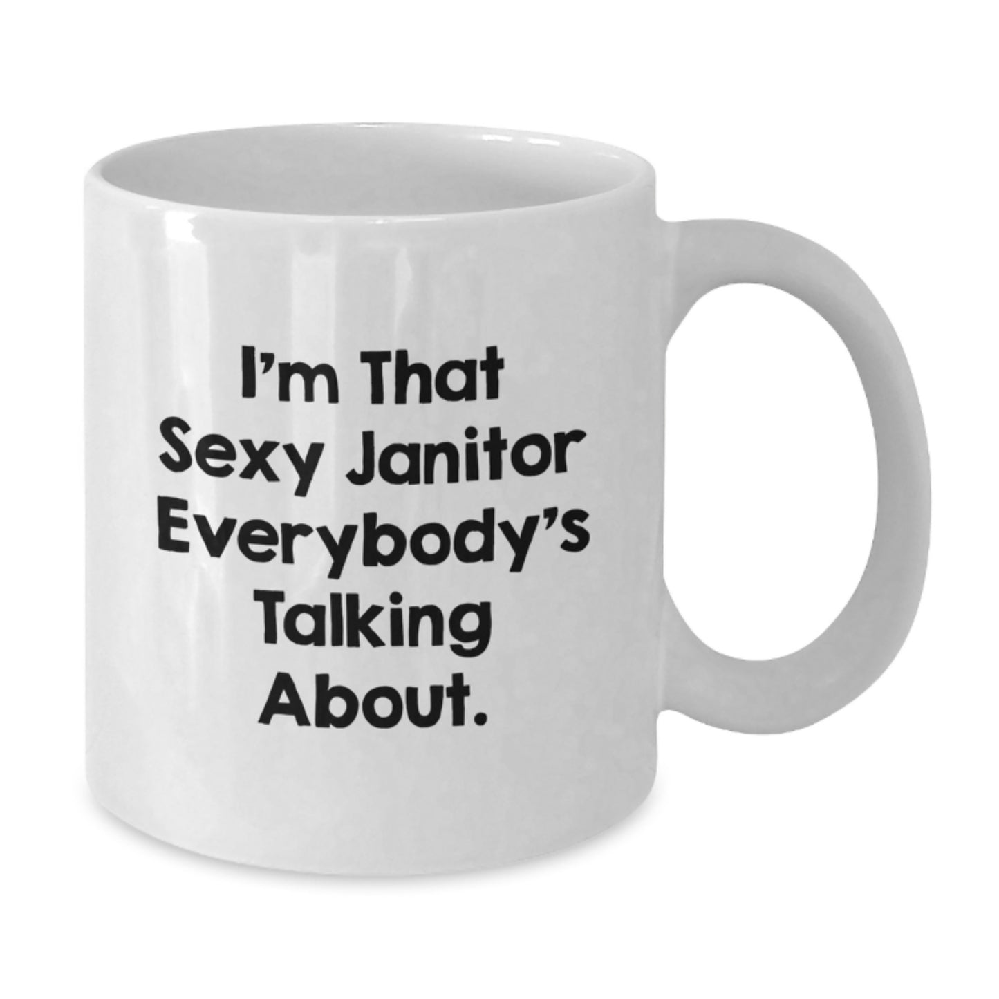 Funny Janitor Gifts Unique White Coffee Mugs for Men, Women, or Coworkers from Friends or Family - Humorous Quote - Additional