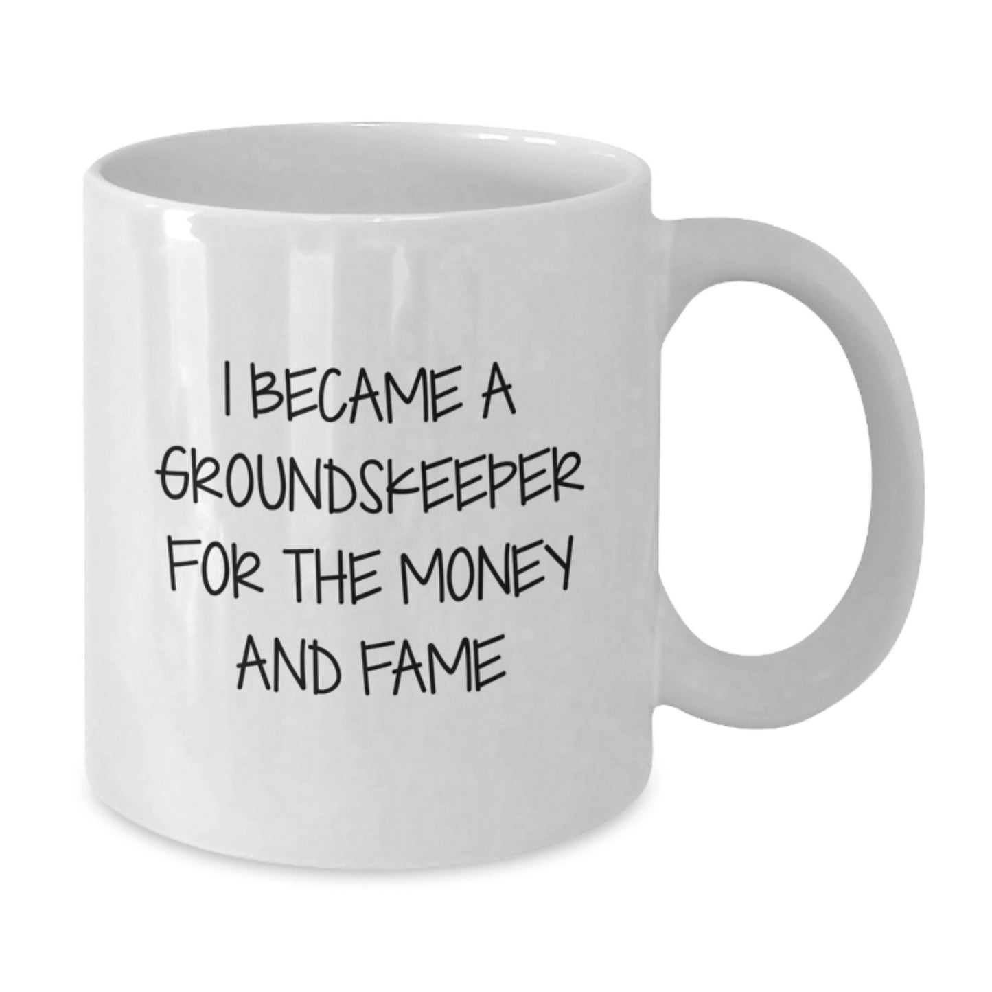 Funny groundskeeper Gifts for Men, White Coffee Mug, I Became A groundskeeper For The Money And Fame, Christmas Unique Gifts from Friends - Additional