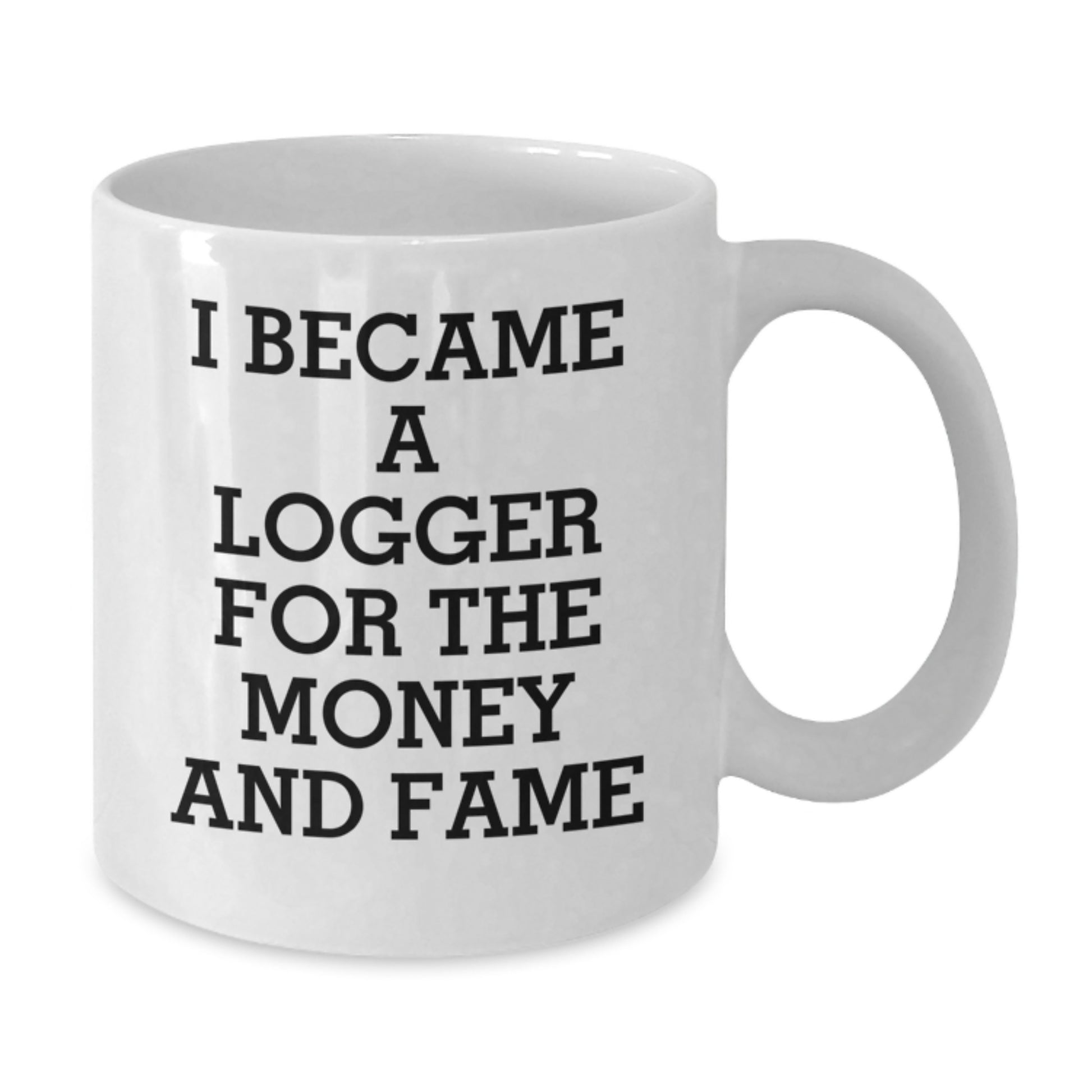 Funny Logger Gifts for Men, Unique White Coffee Mugs, 'I Became A Logger For The Money And Fame' Quote, Logger Christmas Unique Gifts from Friends, Family, Coworkers - Additional