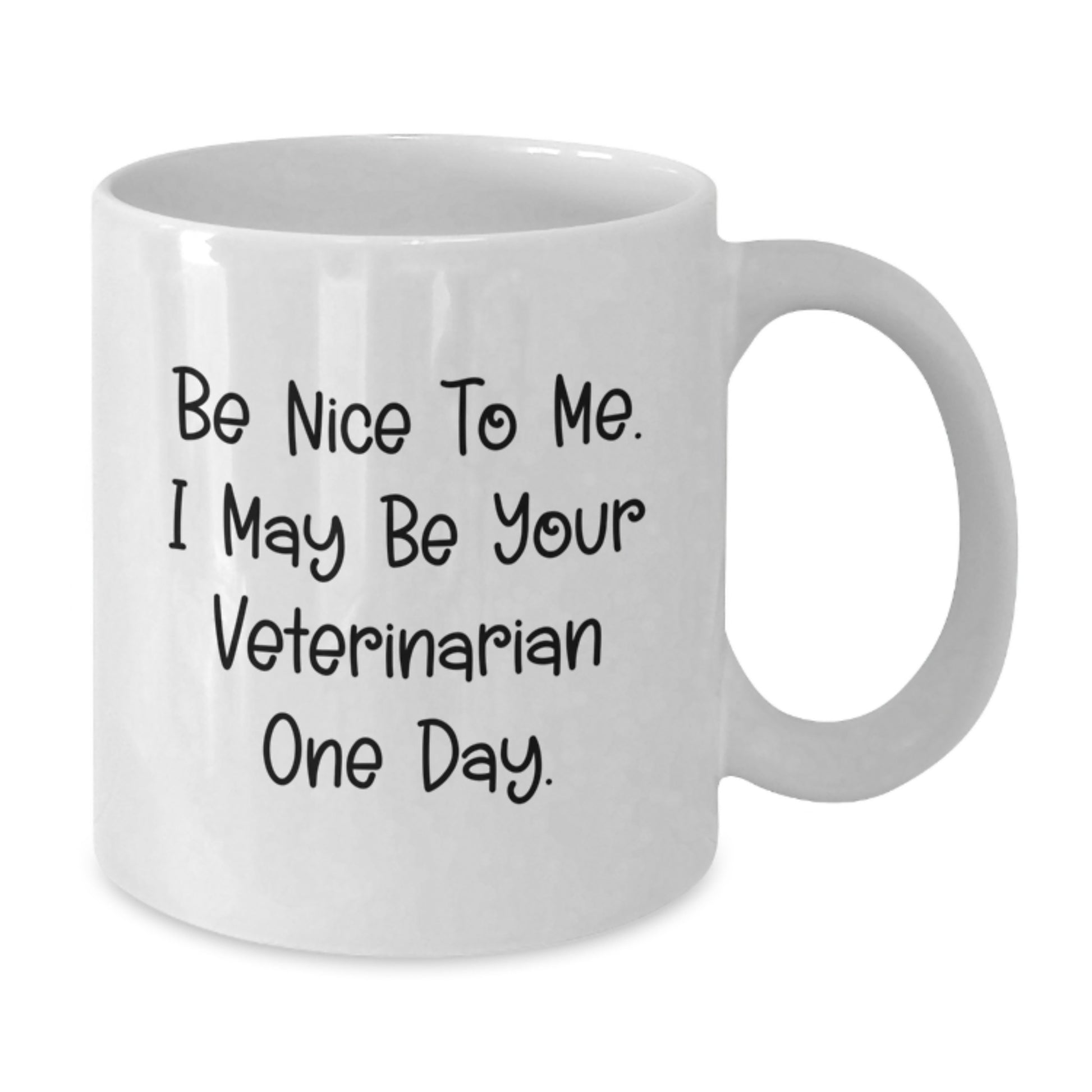 Funny Veterinarian Gifts for Men - 'Be Nice To Me. I May Be Your Veterinarian One Day.' White Coffee Mug for Christmas Unique Gifts from Family - Additional