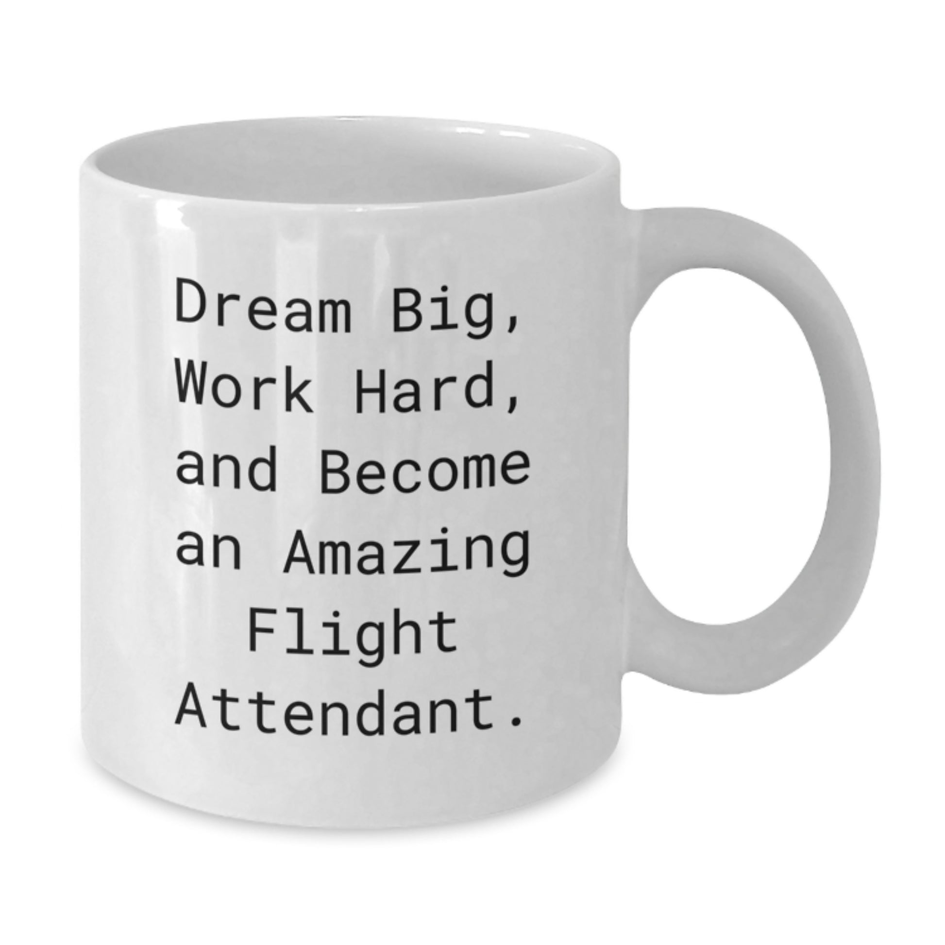 Funny Flight Attendant Gifts from Friends for Christmas - White Coffee Mug - Dream Big, Work Hard! - Additional