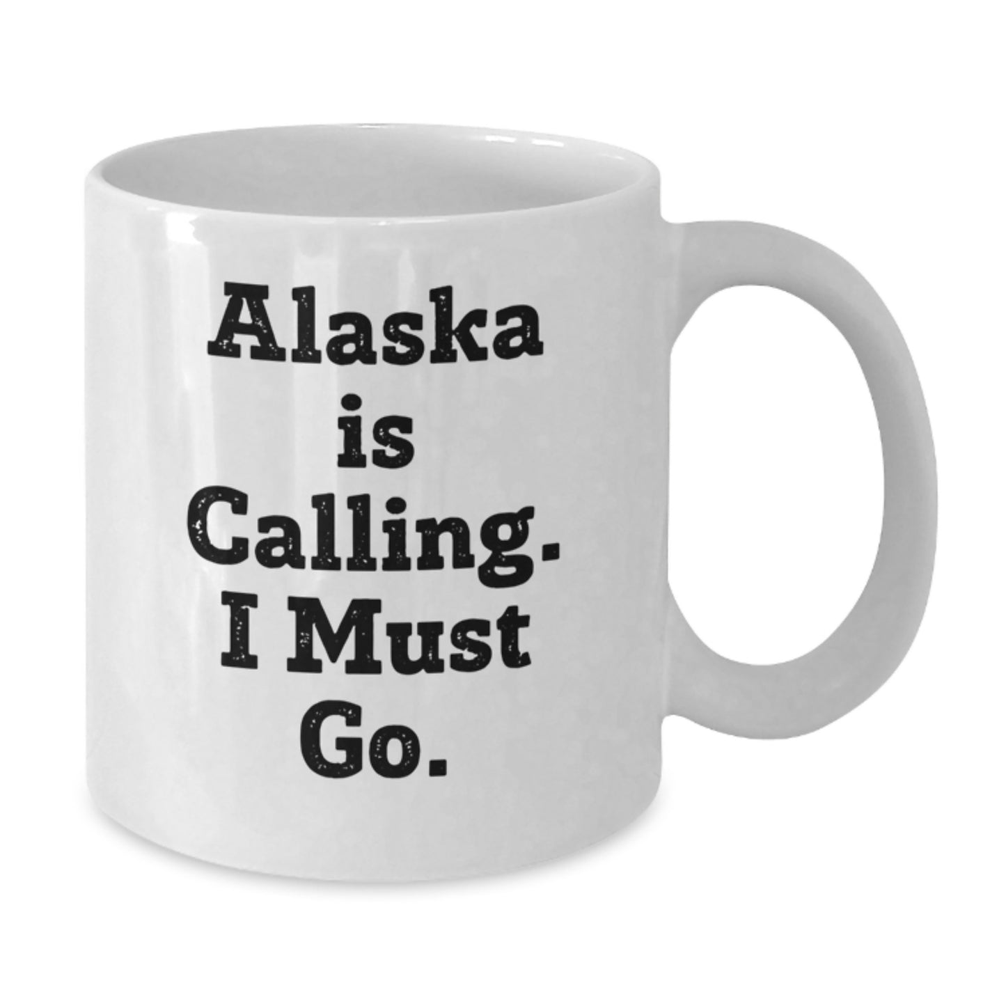 Funny Alaska Gifts for Friends from Men, White Coffee Mug with 'Alaska Is Calling I Must Go' Quote, Christmas Unique - Additional