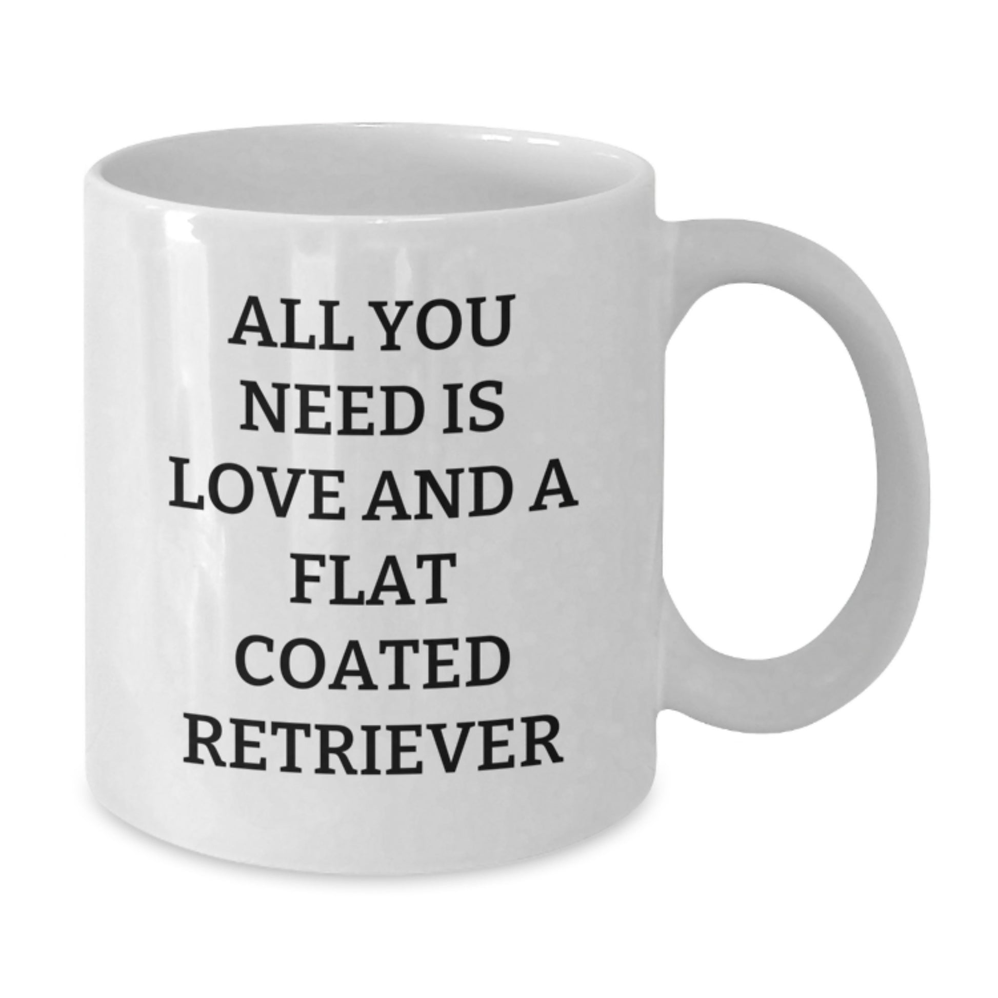 Funny Flat Coated Retriever Dog Gifts from Friends for Christmas - Love and Flat Coated Retriever - White Coffee Mug - Additional