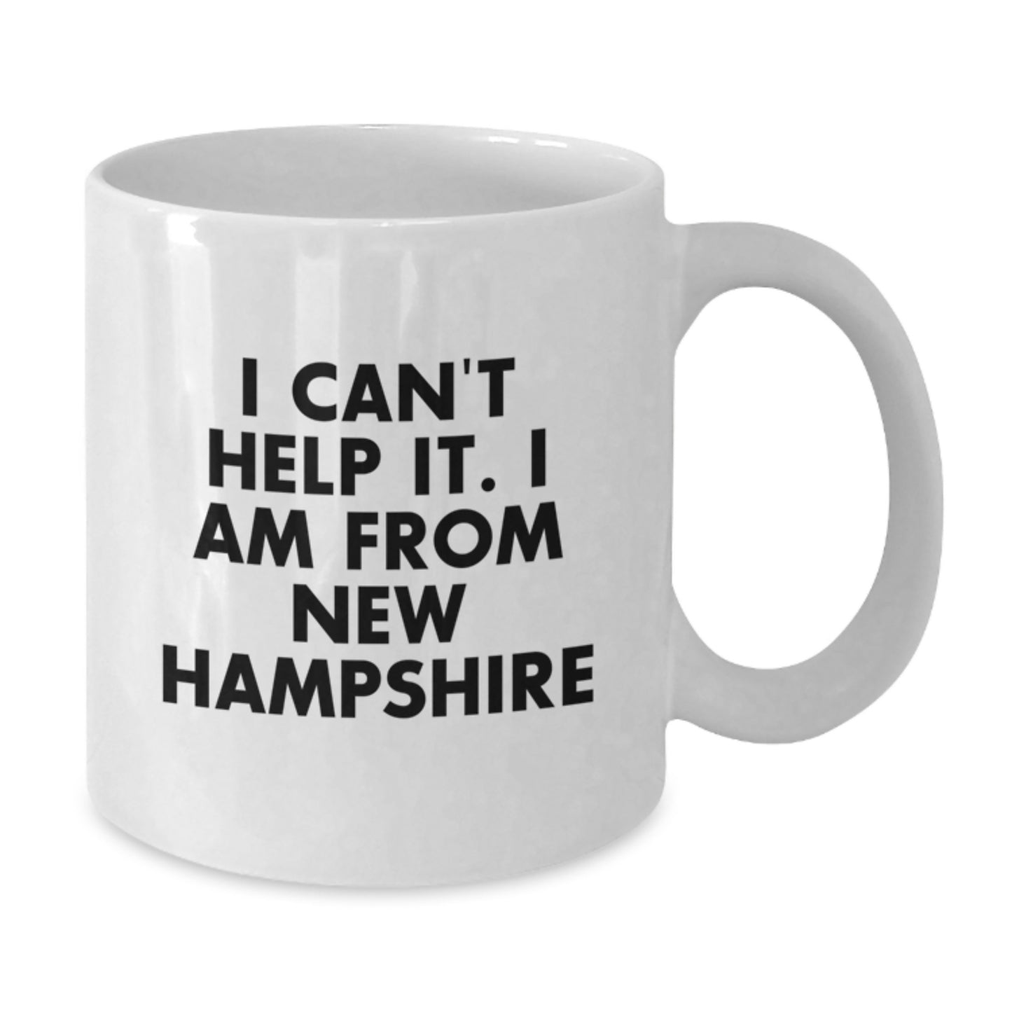 Gifts from the Heart of New Hampshire - Funny White Coffee Mugs for Christmas - I'm from New Hampshire, and I Can't Help It Quote, Unique New Hampshire Gifts for Friends and Family - Additional