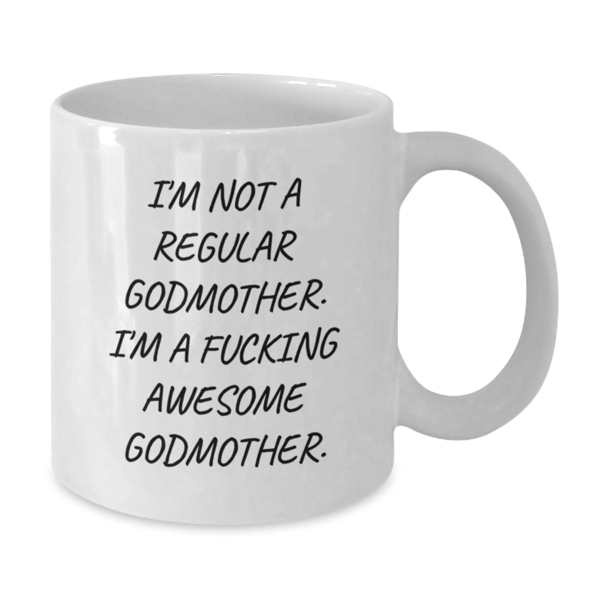 Funny Godmother Gifts from Men to Women, Unique White Coffee Mug for Christmas, I'm A F--king Awesome Godmother - Additional