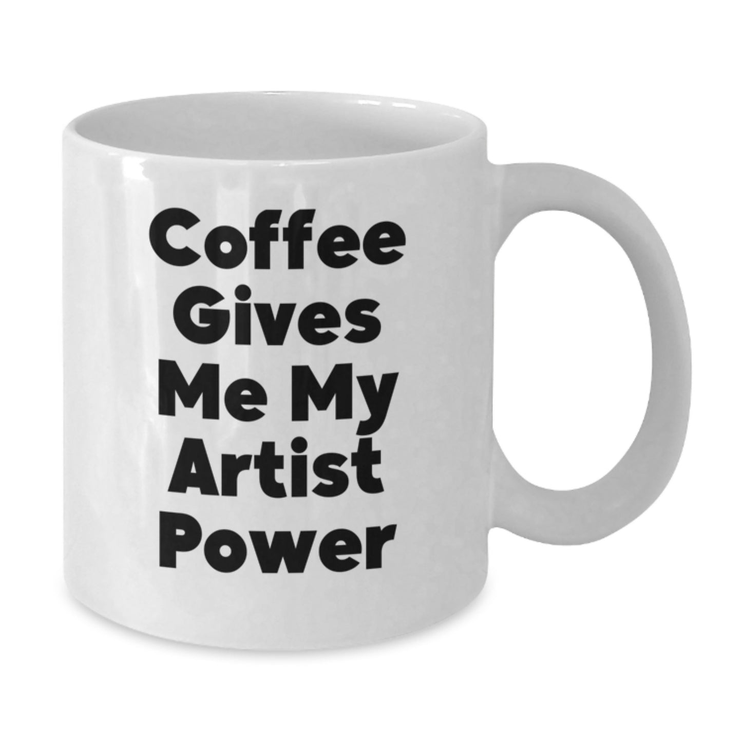 Funny Artist Mug Coffee Gives Me Power White Ceramic Christmas Unique Gift for Artist Friends - Additional