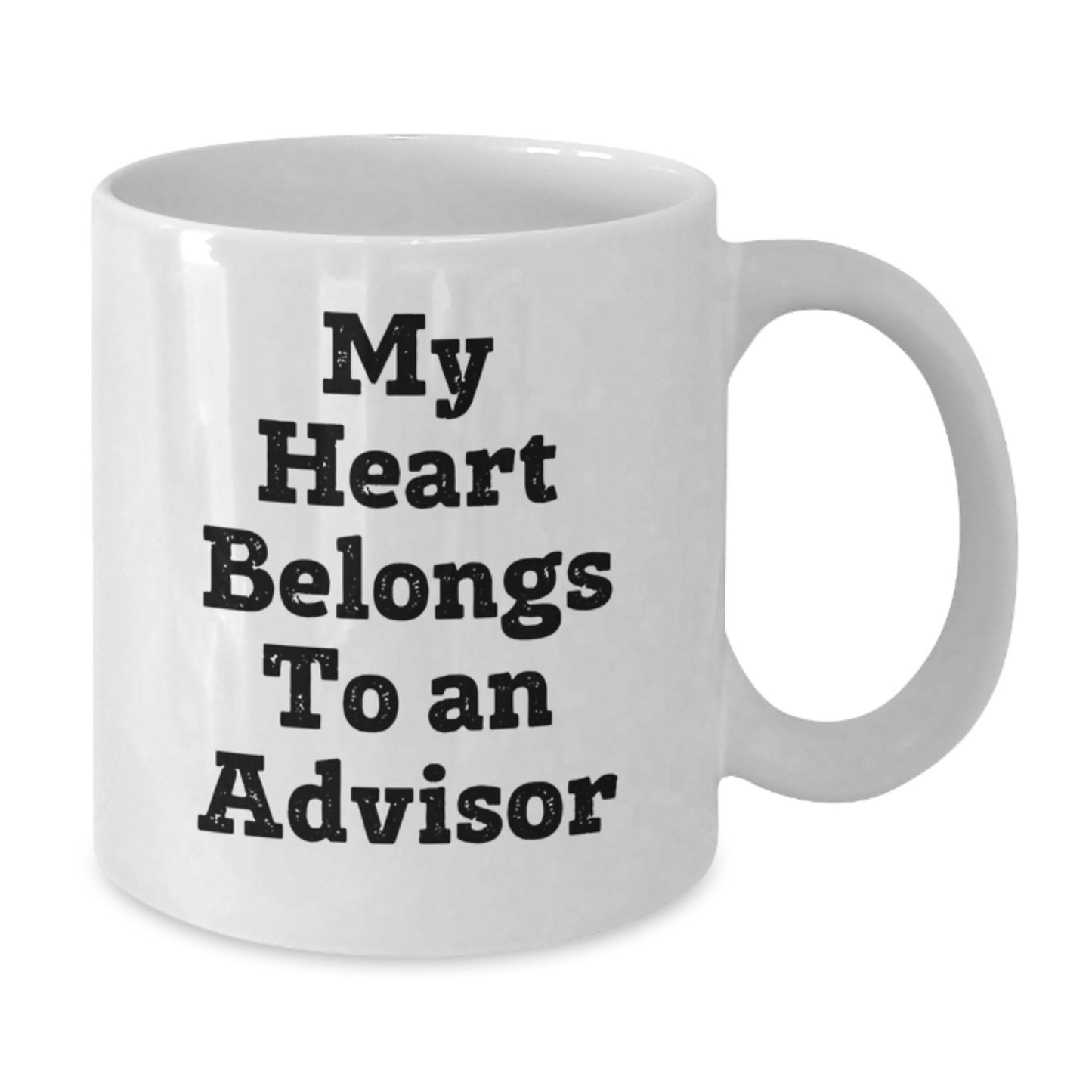 Funny Advisor Gifts from Men, Gifts for Advisor on Birthday, 'My Heart Belongs To An Advisor' Quote White Coffee Mug - Additional