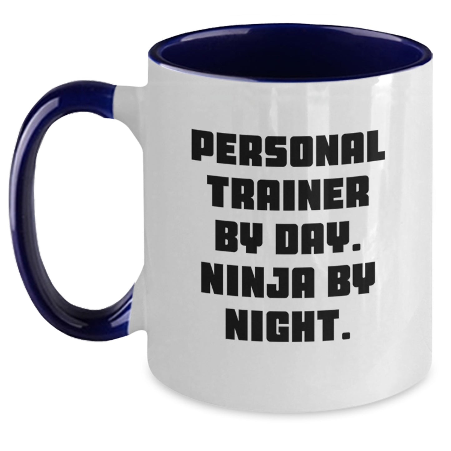 Personal Trainer By Day, Ninja By Night, Funny Two Tone Coffee Mug, Birthday Unique Gifts for Men, Gifts from Friends, Unique Birthday Unique Gift Ideas - Main