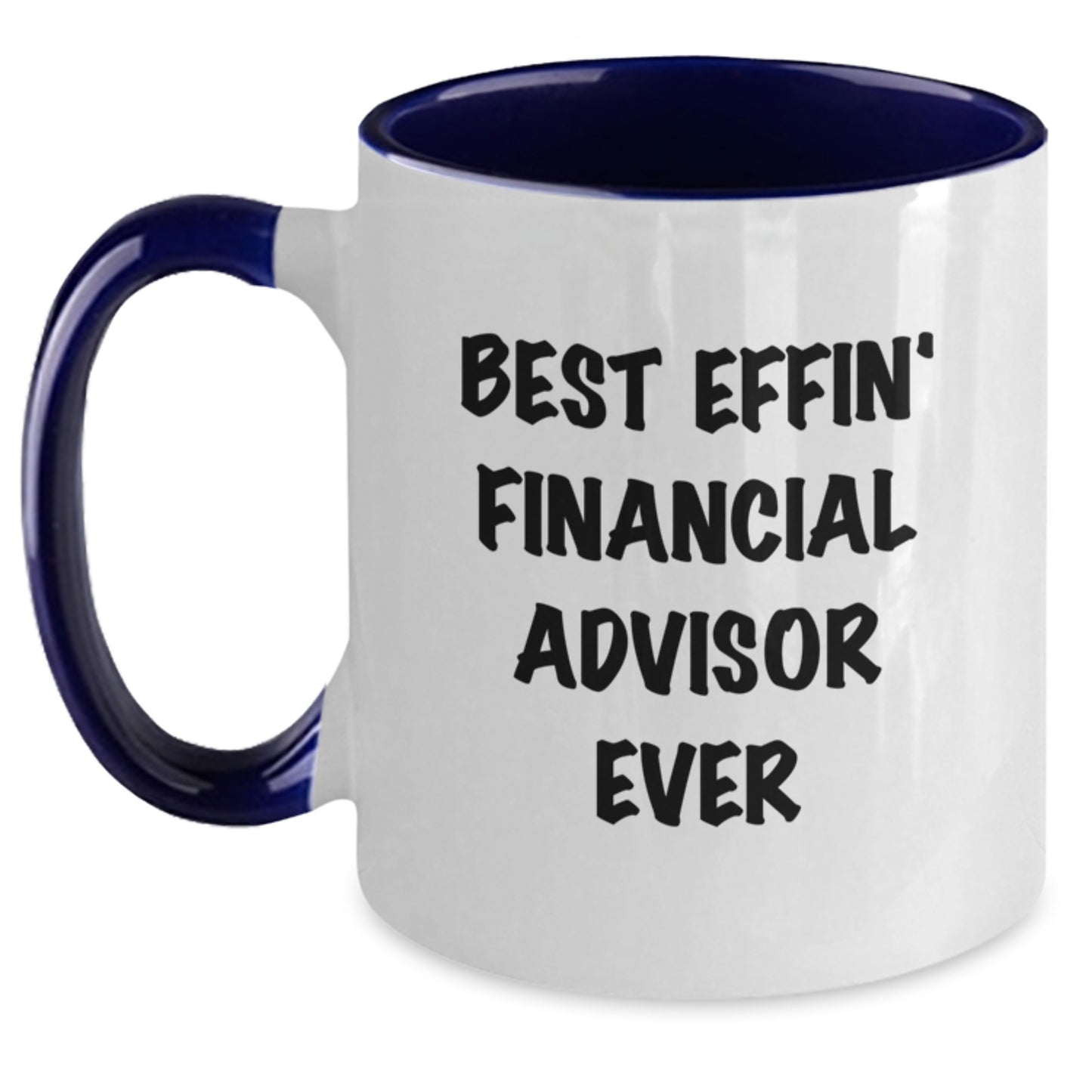 Funny Financial Advisor Gifts from Friends to Colleagues Best Effin' Coffee Mug, Two Tone Red and White Christmas Unique - Main