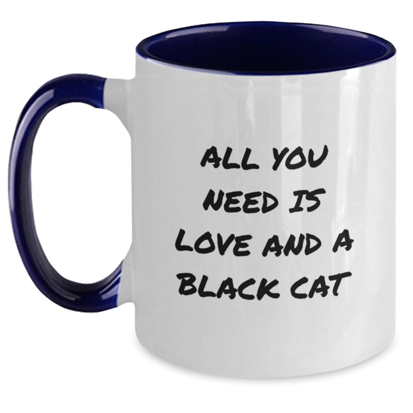 Funny Black Cat Gifts for Black Cat Lovers - All You Need Is Love, Two Tone Coffee Mug for Birthday - Main