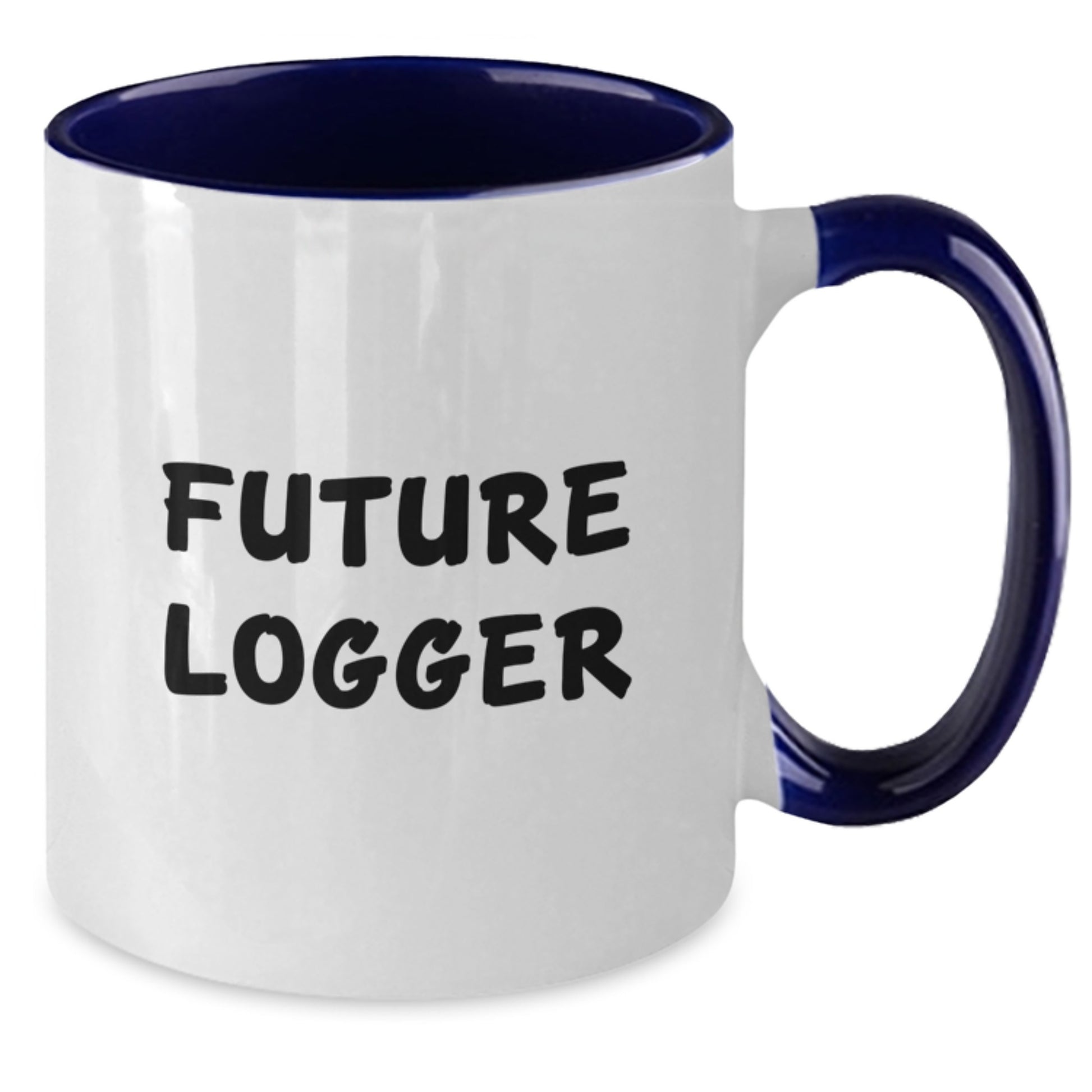 Funny Logger Christmas Unique Gifts from Friends Two Tone Coffee Mugs with Quote 'Future Logger, Start Logging Now!' for Men, Women, Family, and Friends - Additional