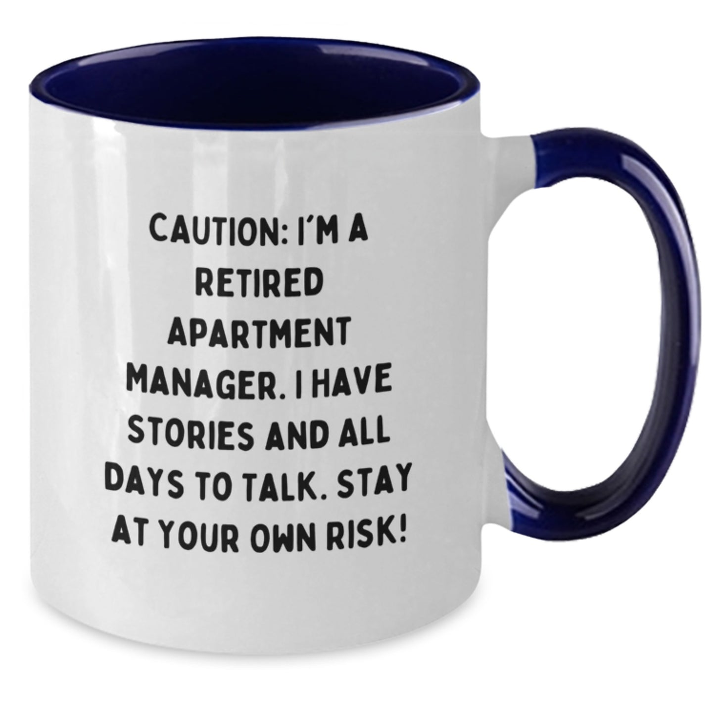 Funny Apartment Manager Gifts for Men, Two Tone Coffee Mug with Caution Quote, Unique Christmas Memorable Present from Friends or Coworkers - Additional