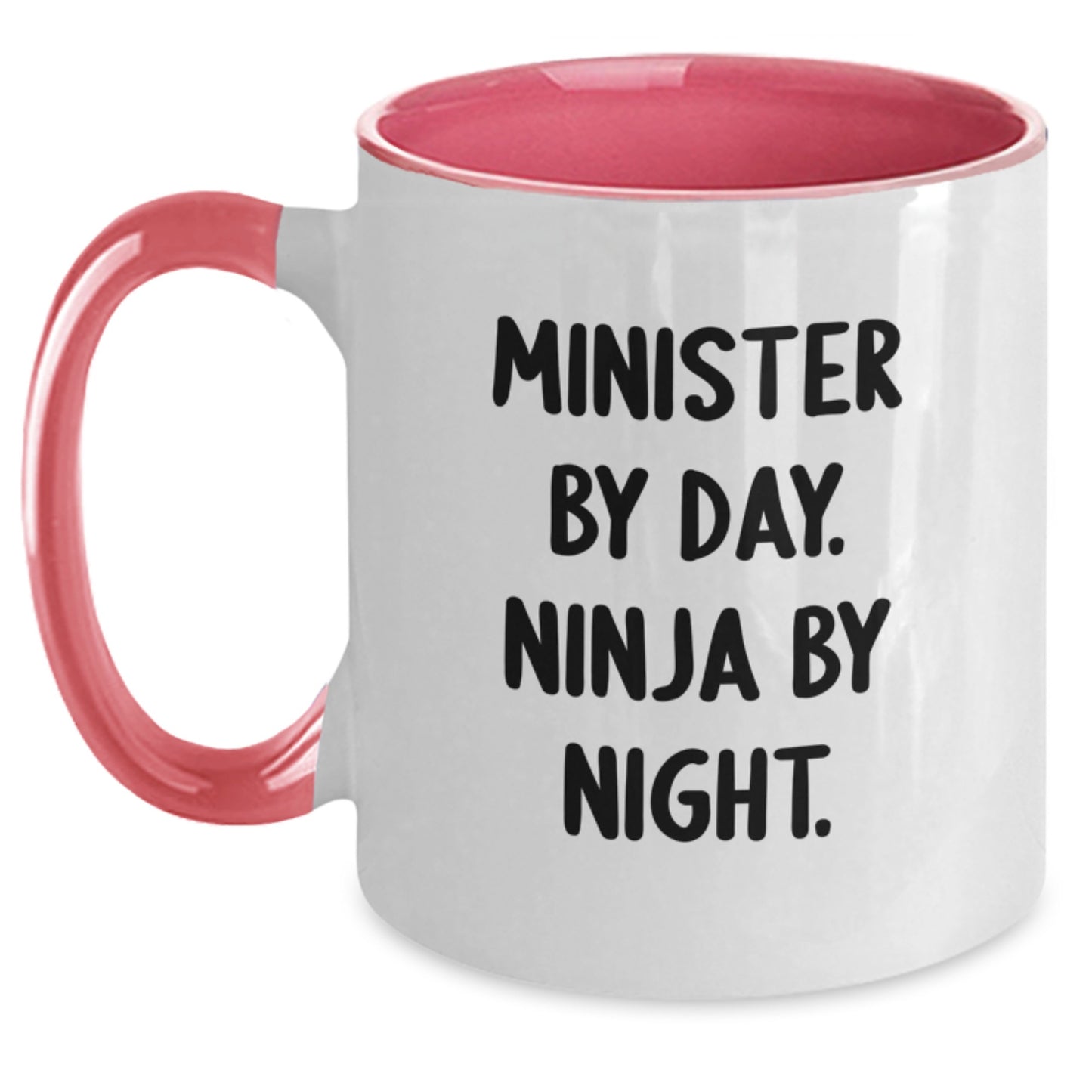 Funny Minister Gifts - Minister By Day Ninja By Night Two Tone Coffee Mug for Minister Birthday Unique Gifts from Friends - Main