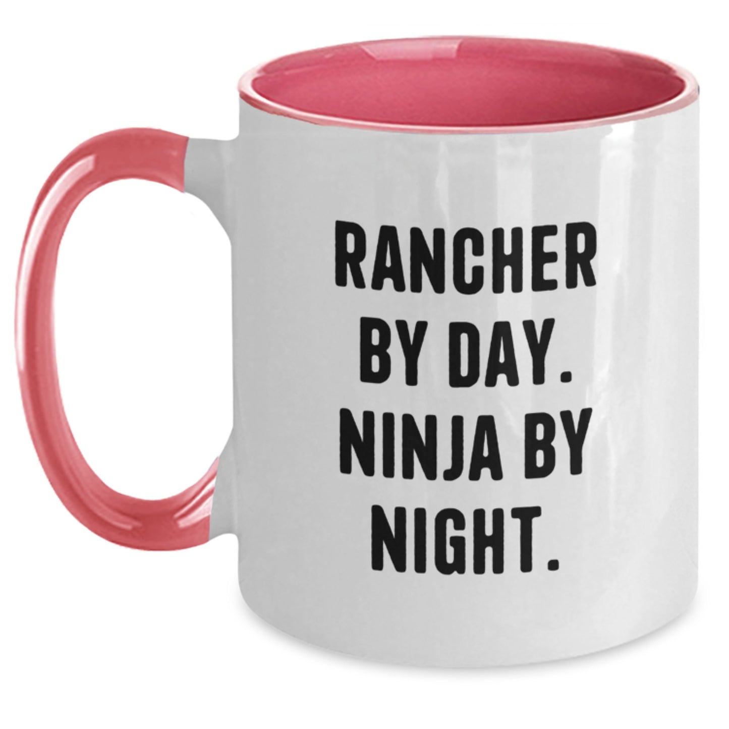 Rancher Gifts by Day, Ninja by Night Funny Two Tone Coffee Mug, Birthday Unique Presents from Family - Main