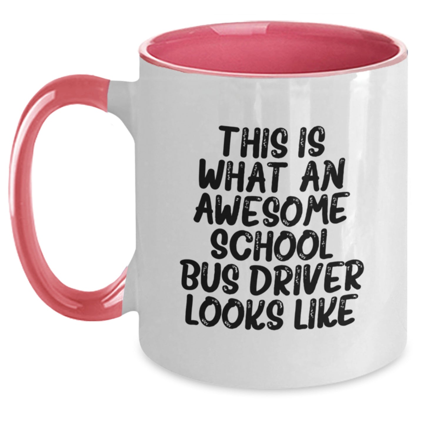 Funny School Bus Driver Gifts from Friends and Family - Birthday Unique Mugs for Men and Women - 'This Is What An Awesome School Bus Driver Looks Like' - Two Tone Coffee Mug - Main