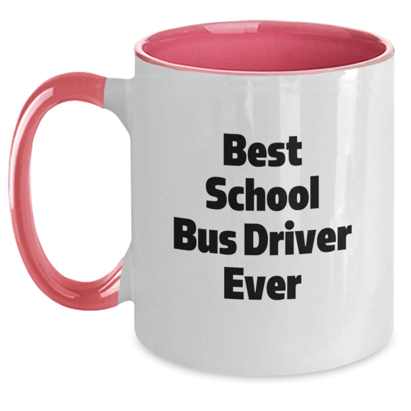 Funny Gift for School Bus Driver Friends and Family - Best School Bus Driver Ever Two Tone Coffee Mug, Gifts from Men or Women for School Bus Driver at Christmas - Main