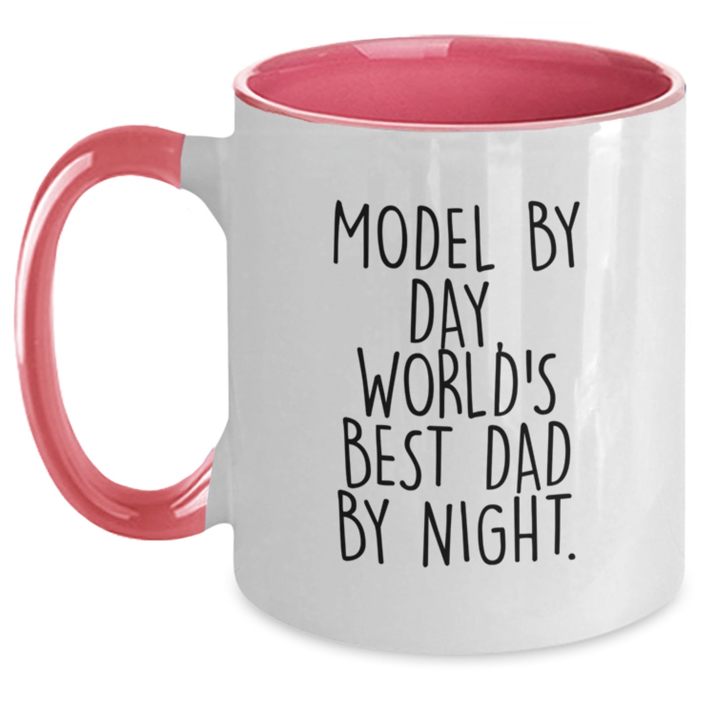 Model By Day, Funny Dad By Night, Unique Graduation Gifts for Him, Funny Two Tone Coffee Mug for Friends, Family, and Coworkers - Main