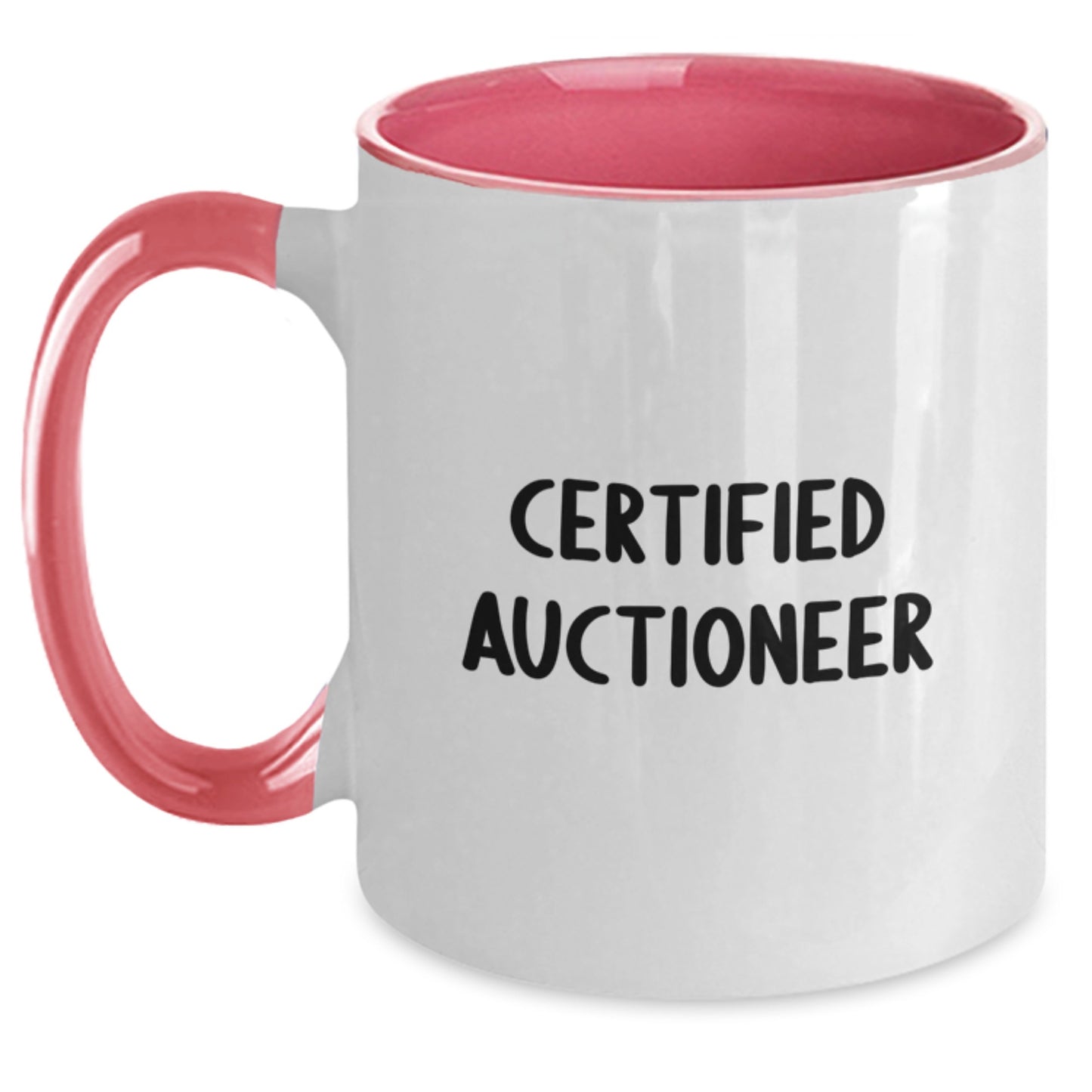 Auctioneer Humor Gifts from Friends, Unique Two Tone Coffee Mugs for Auctioneer, Funny Quote 'Certified Auctioneer' for Graduation, 11oz Ceramic Mug - Main