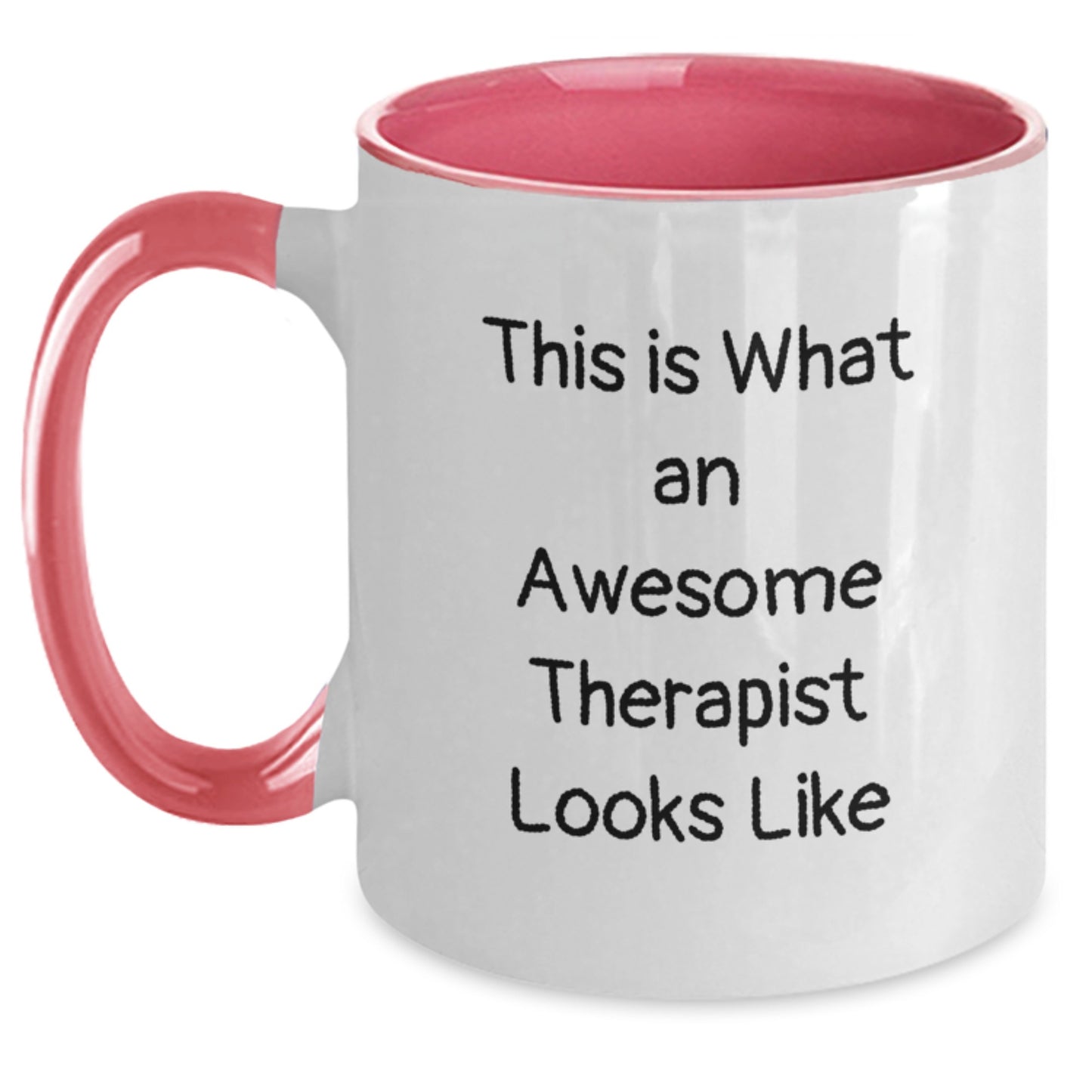 Funny Therapist Gifts from Men to Therapist - Two Tone Coffee Mug - This Is What An Awesome Therapist Looks Like Christmas Unique Gifts - Main