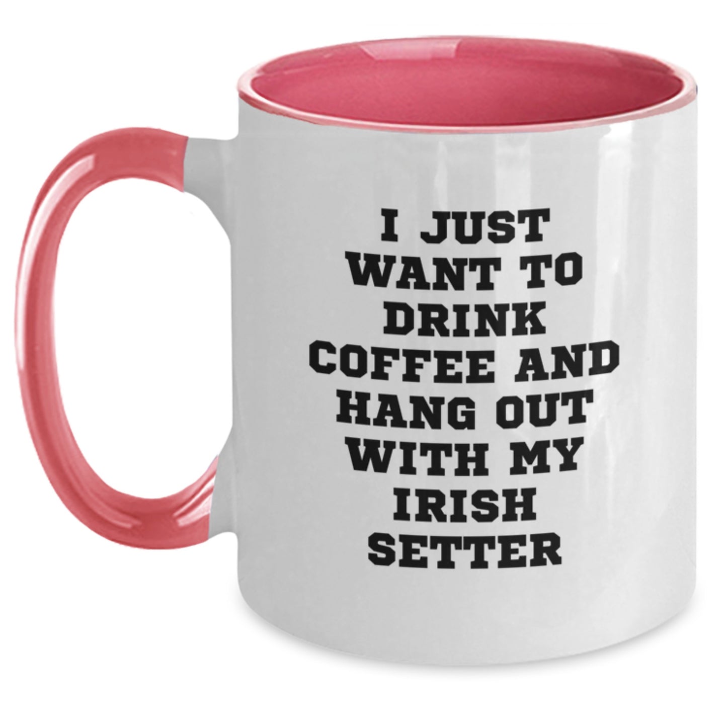 Irish Setter Dog Lovers Funny Coffee Mug Gifts from Friends for Birthday, 'I Just Want To Drink Coffee And Hang Out With My Irish Setter' - Main