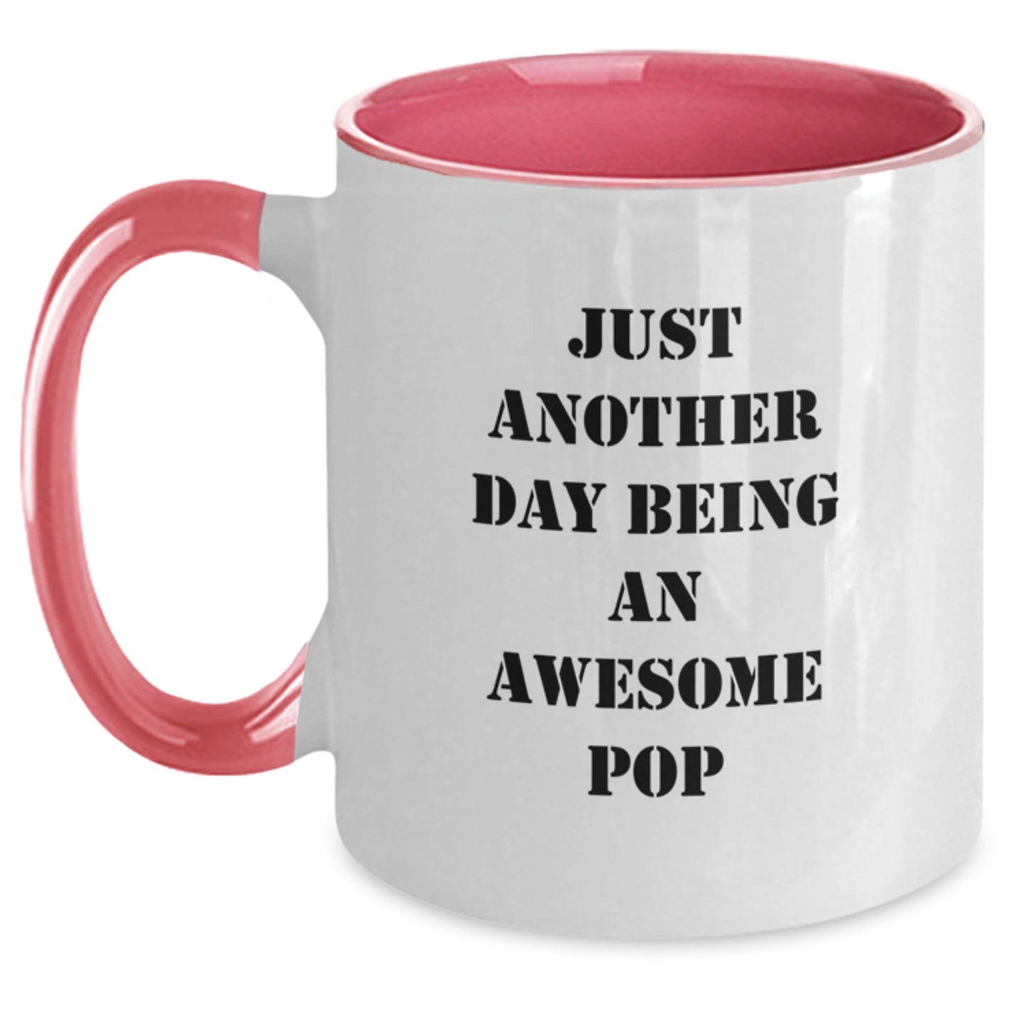 Funny Pop Gifts from Friends to Pop Lovers - Just Another Day Being an Awesome Two Tone Coffee Mug, Birthday Unique Presents for Men, Women, Family, and Coworkers - Main