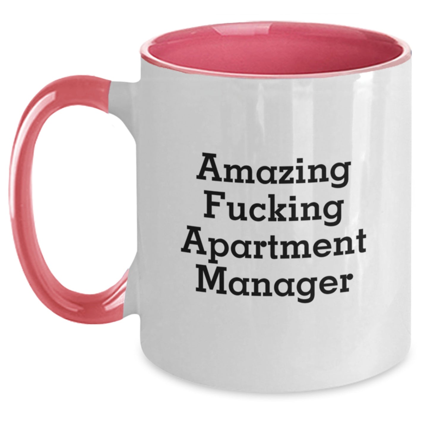 Funny Gifts from Friends for Apartment Managers - Two Tone Coffee Mug, Amazing F--king Apartment Manager Quote, Christmas Unique Presents for Friends, Family, Coworkers - Main
