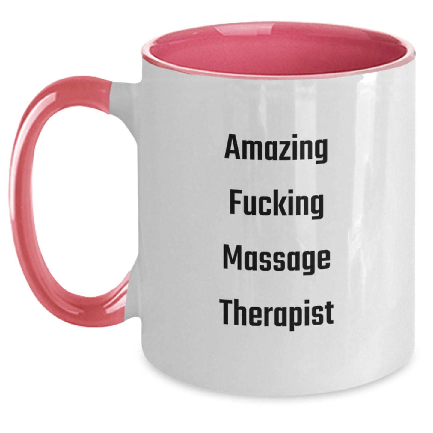 Funny Massage Therapist Gifts from Friends for Massage Therapist Men - Awesome 'Amazing F--king Massage Therapist' Two Tone Coffee Mug - Main