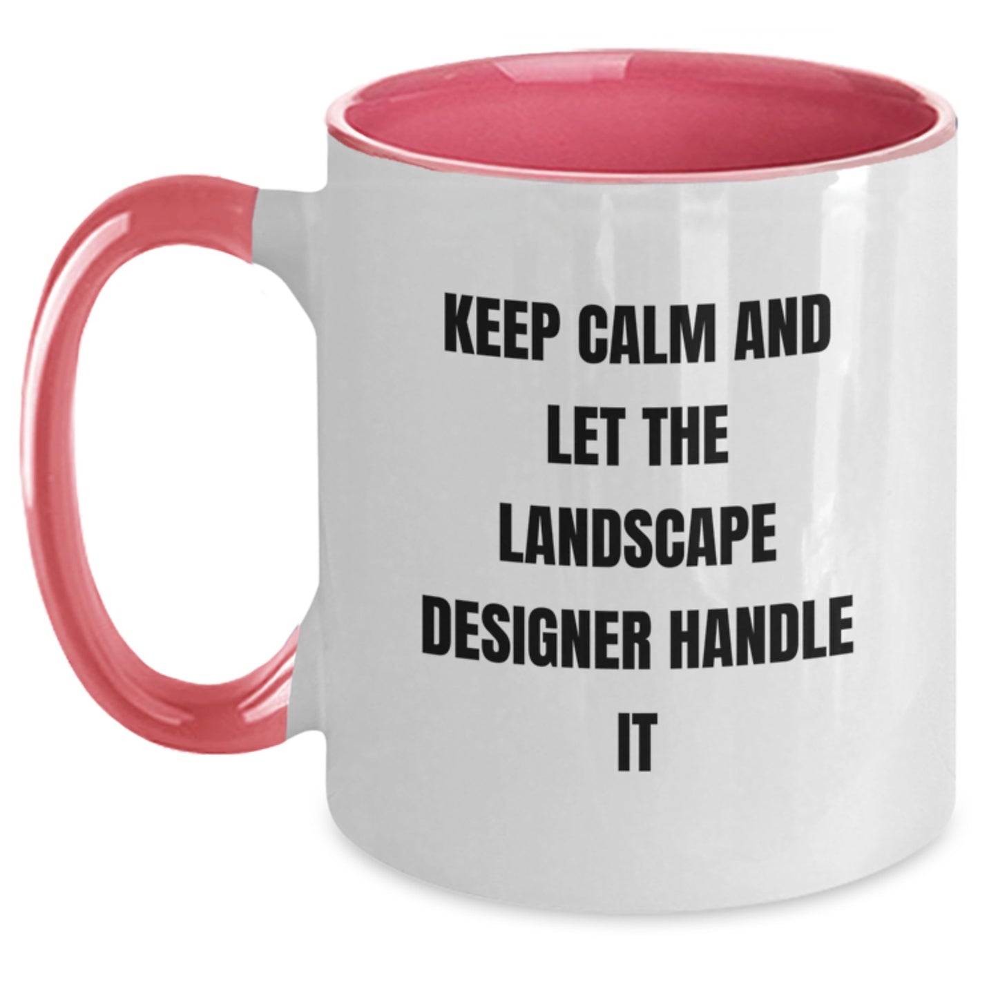 Funny Landscape Designer Gifts from Friends Two Tone Coffee Mug, Keep Calm and Let Him Handle It Christmas Unique Gifts for Men - Main