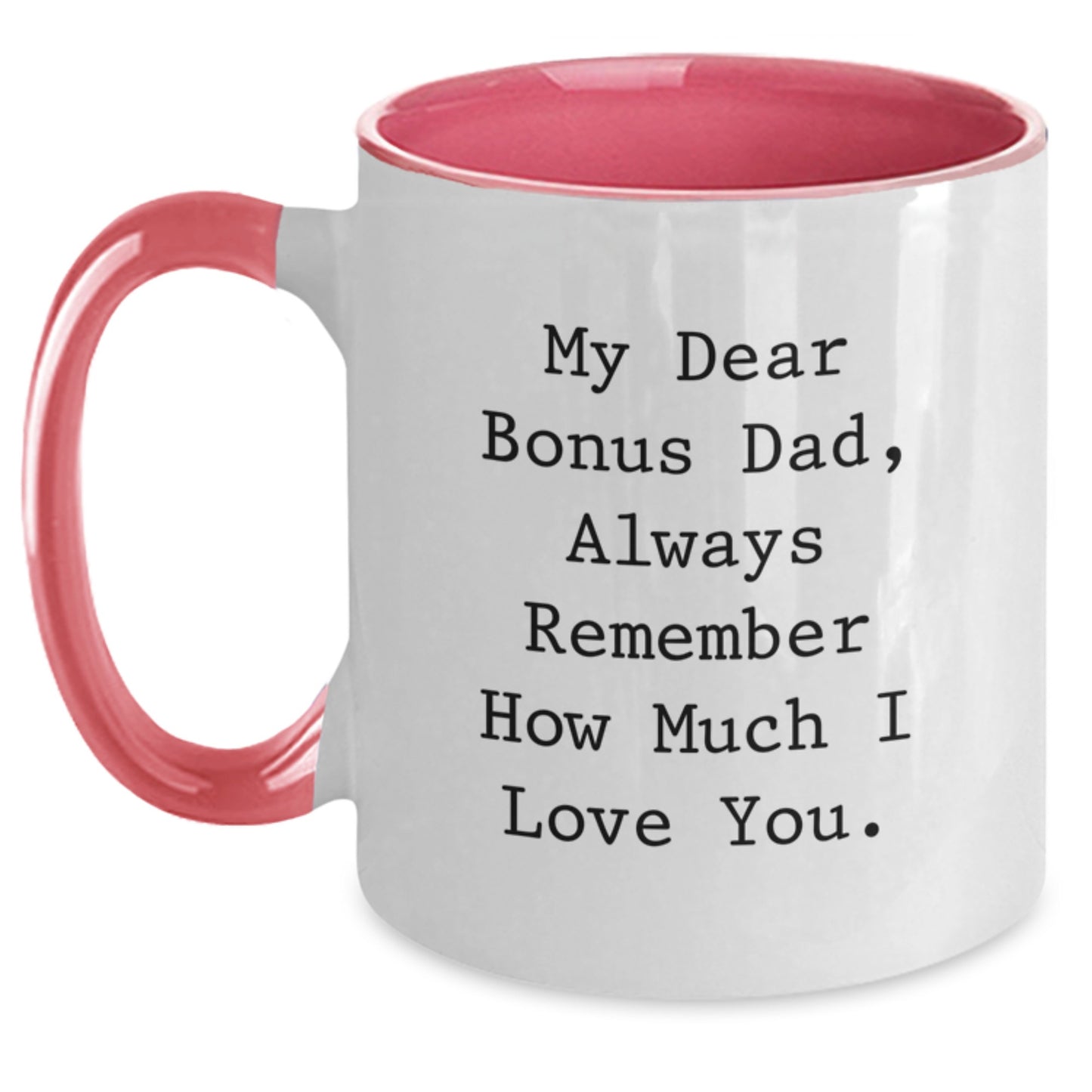 Funny Quote Gifts for Bonus Dad, Two Tone Coffee Mug, Christmas Unique Gifts from Family - Main