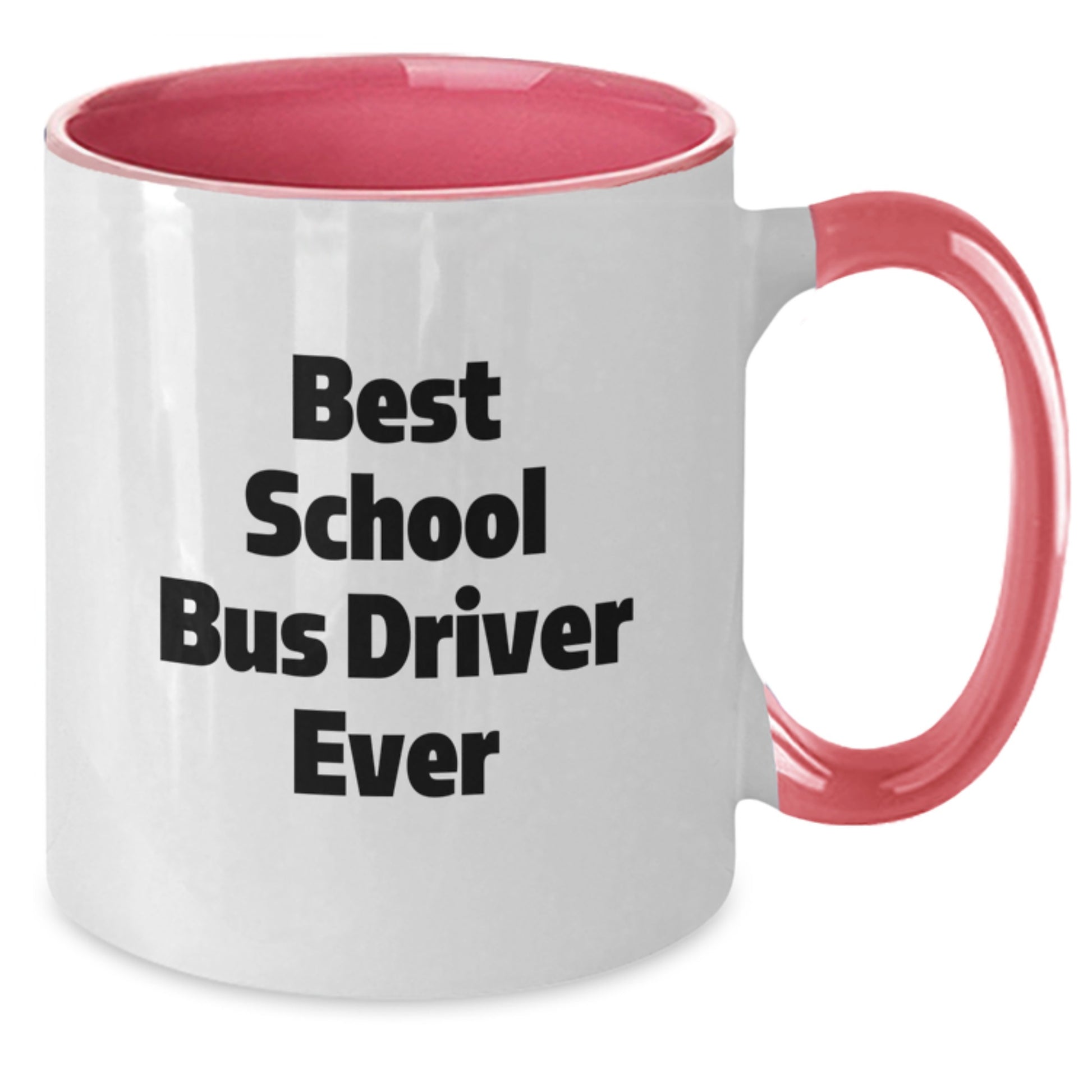 Funny Gift for School Bus Driver Friends and Family - Best School Bus Driver Ever Two Tone Coffee Mug, Gifts from Men or Women for School Bus Driver at Christmas - Additional